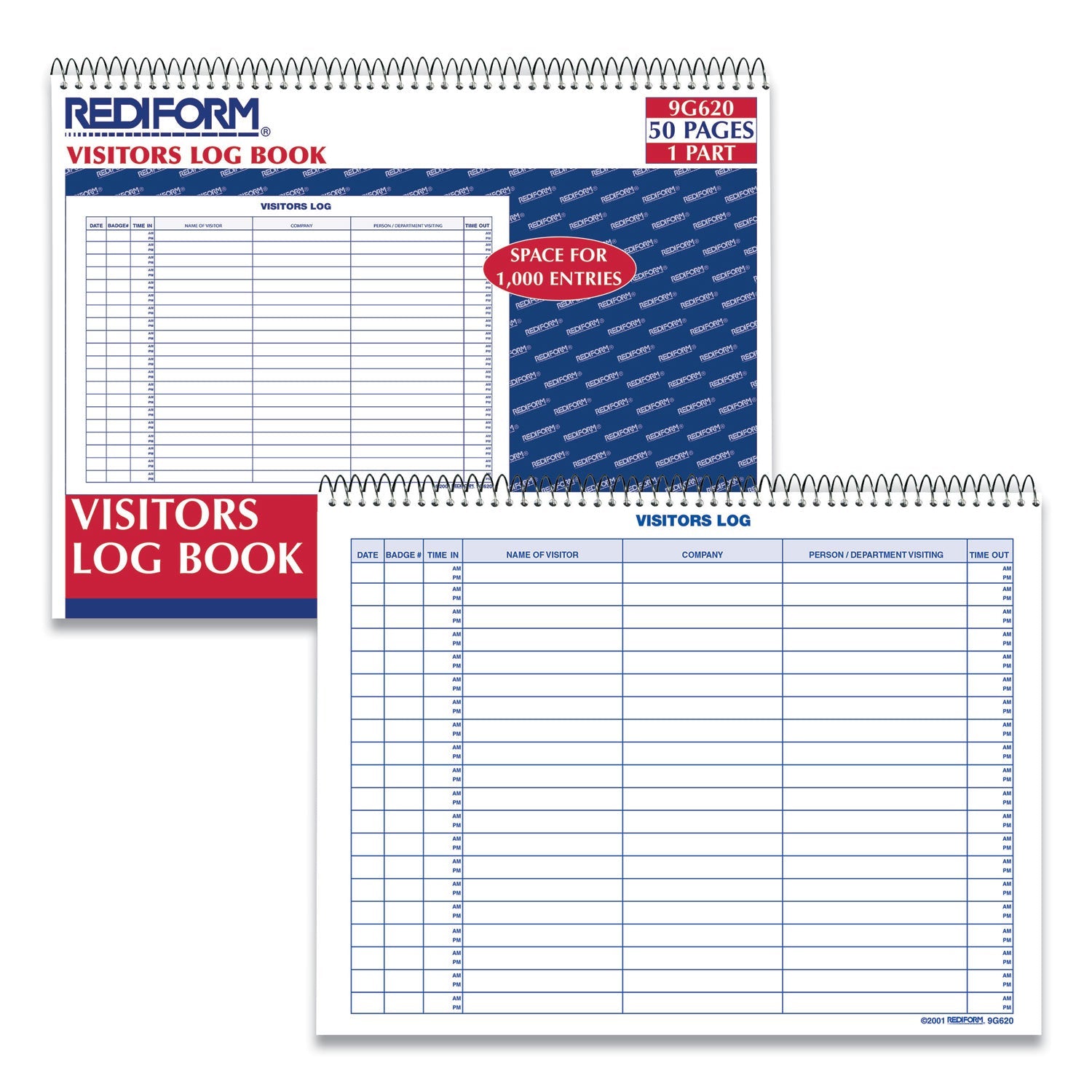 Visitors Log Book | 1,000 Entries, Wire-Bound