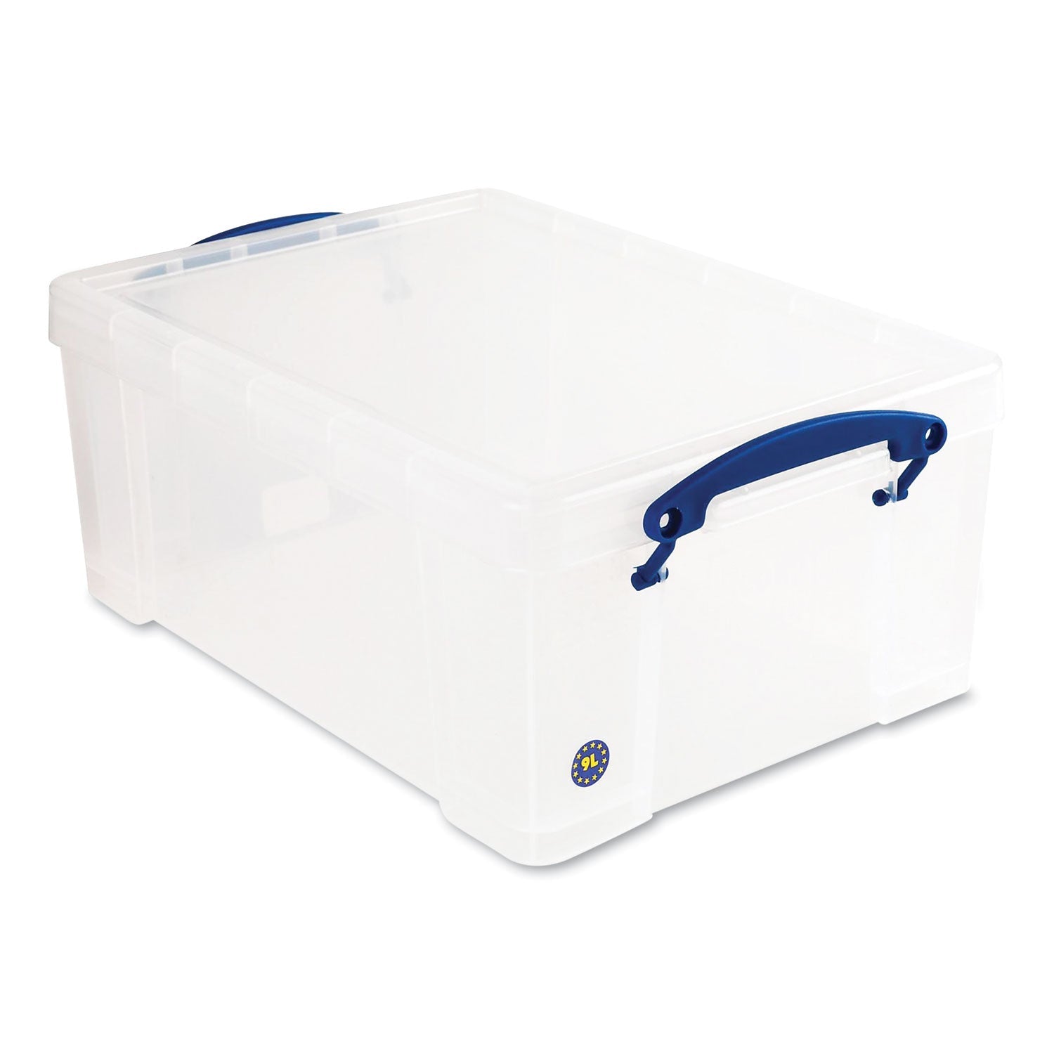 Really Useful Box® Snap-Lid Storage Bin, 2.38 Gal, 10.25" X 14.5" X 6.25", Clear/blue - Bloom Skins