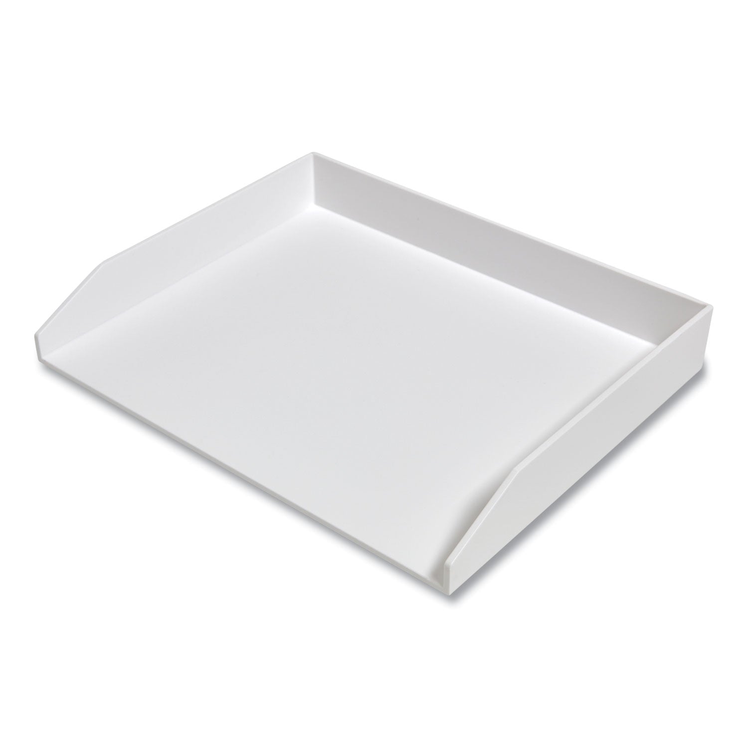 TRU RED™ Side-Load Stackable Plastic Document Tray, 1 Section, Letter-Size, 12.24 X 9.8 X 1.75, White