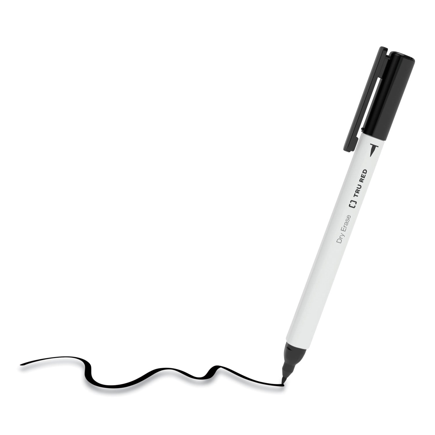 TRU RED™ Dry Erase Marker, Pen-Style, Extra-Fine Bullet Tip, Black, Dozen