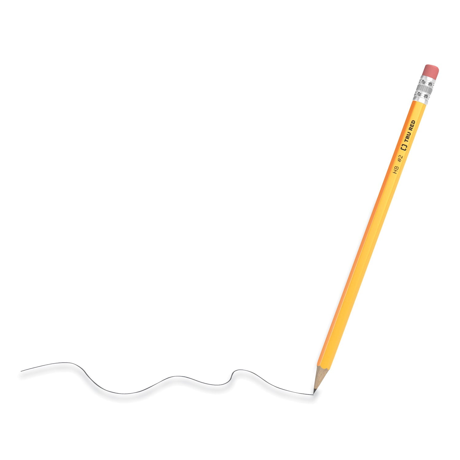 TRU RED™ PRE-SHARPENED WOODEN PENCIL, HB (#2), BLACK LEAD, YELLOW BARREL, 24/PACK