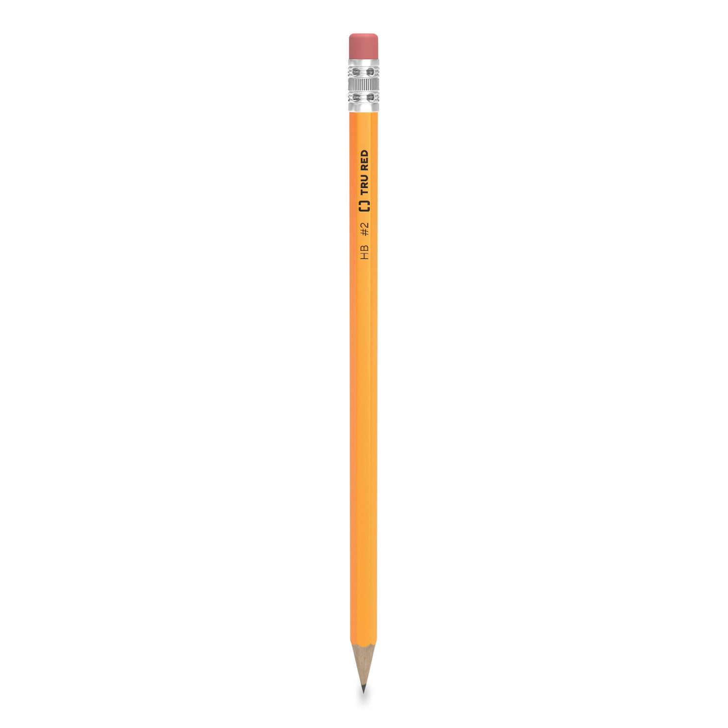 TRU RED™ PRE-SHARPENED WOODEN PENCIL, HB (#2), BLACK LEAD, YELLOW BARREL, 48/PACK