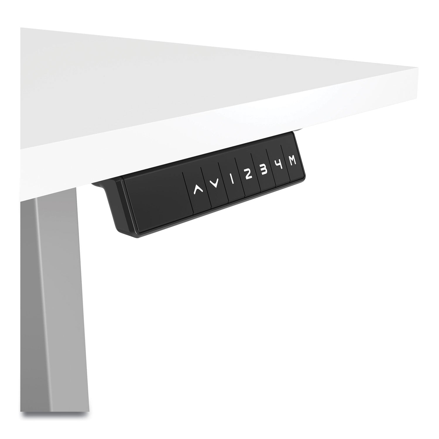 Union & Scale™ Essentials Electric Sit-Stand Desk, 55.1" X 27.5" X 25.9" To 51.5", White/aluminum