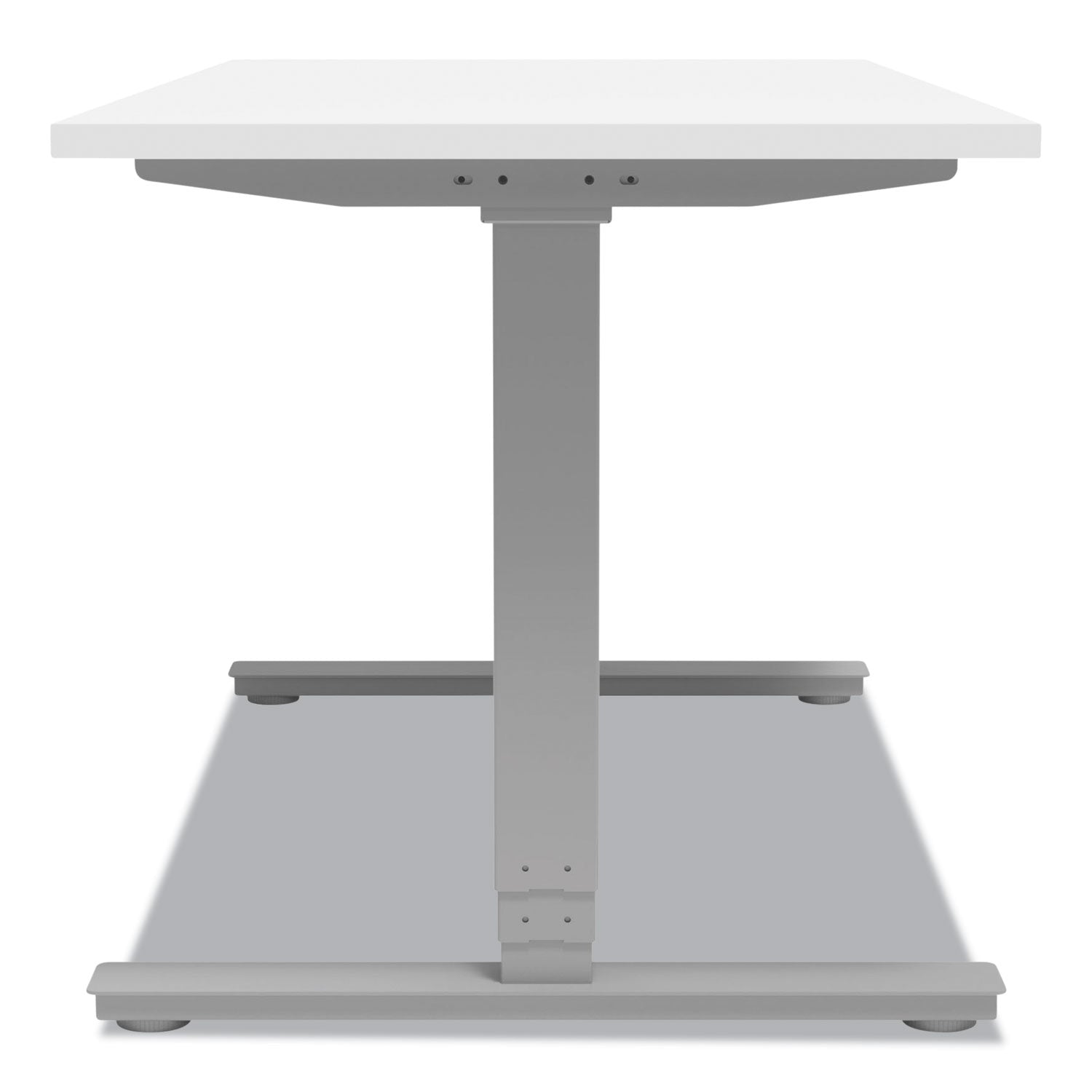 Union & Scale™ Essentials Electric Sit-Stand Desk, 55.1" X 27.5" X 25.9" To 51.5", White/aluminum