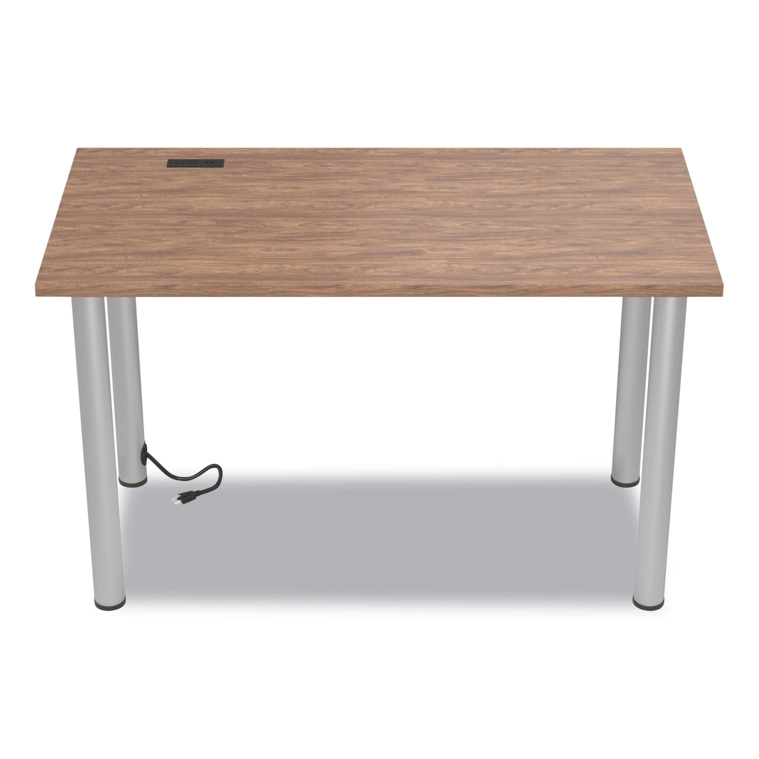 Union & Scale™ Essentials Writing Table-Desk With Integrated Power Management, 47.5" X 23.7" X 28.8", Espresso/aluminum - Bloom Skins