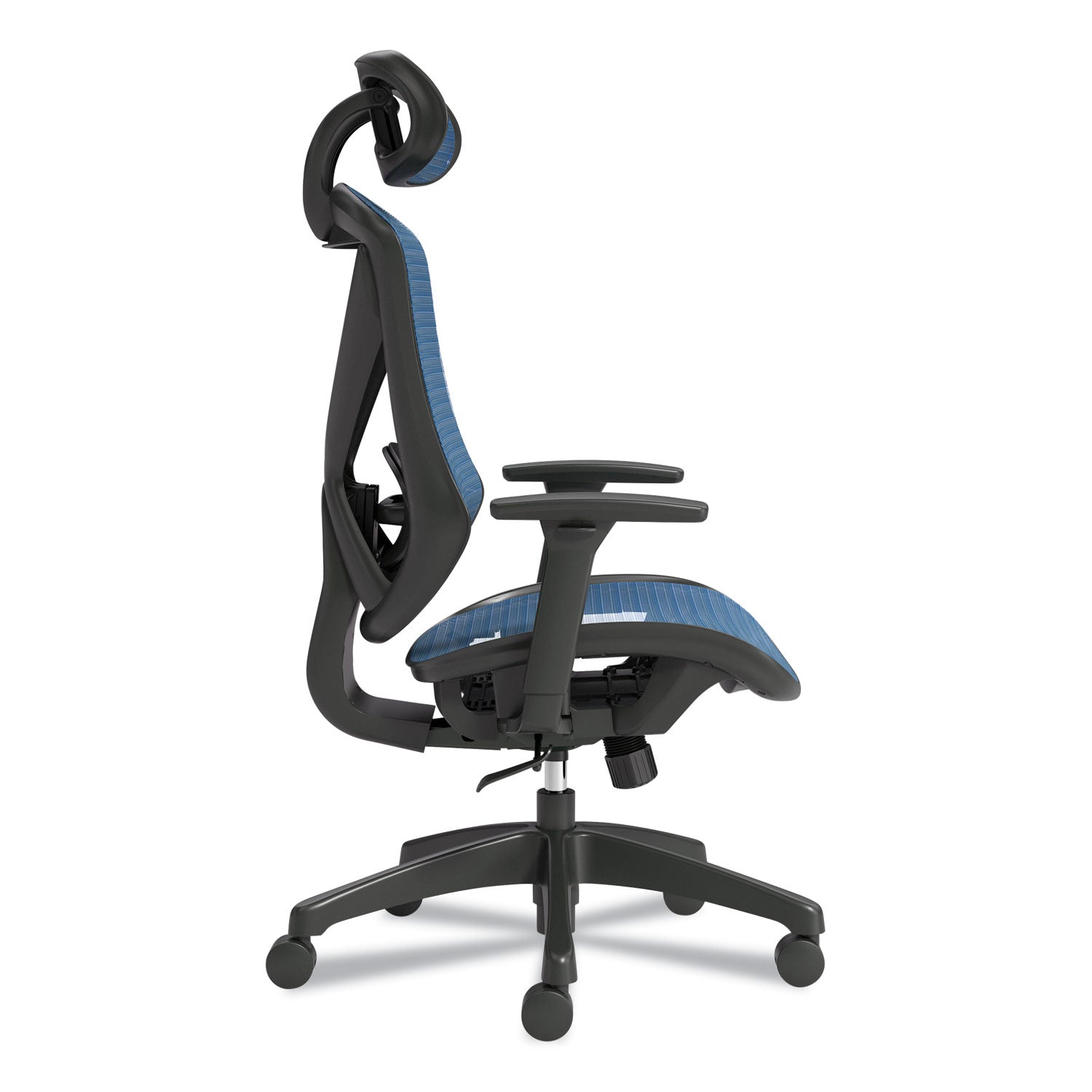 Union & Scale™ Flexfit Dexley Mesh Task Chair, Supports Up To 275 Lb, Blue Seat/back, Black Base