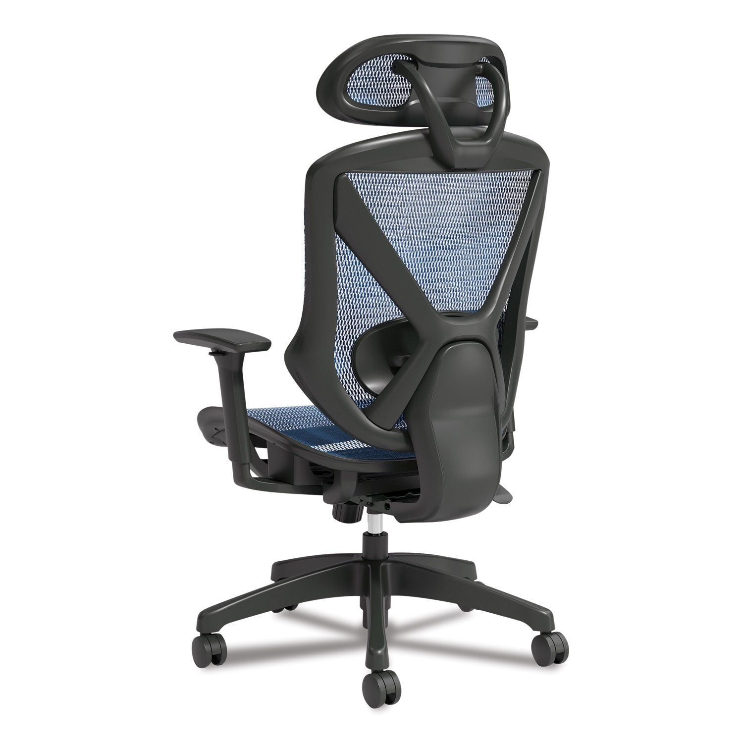 Union & Scale™ Flexfit Dexley Mesh Task Chair, Supports Up To 275 Lb, Blue Seat/back, Black Base