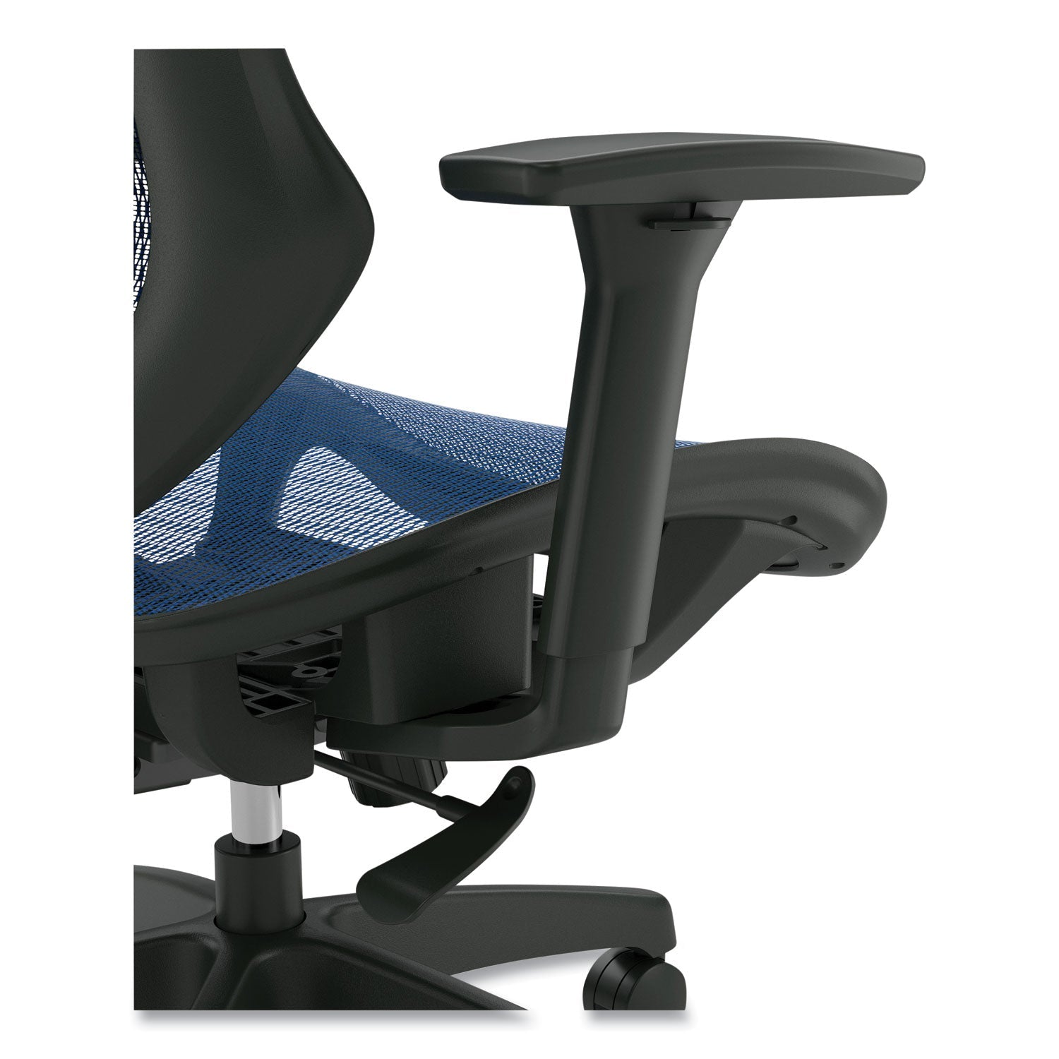 Union & Scale™ Flexfit Dexley Mesh Task Chair, Supports Up To 275 Lb, Blue Seat/back, Black Base