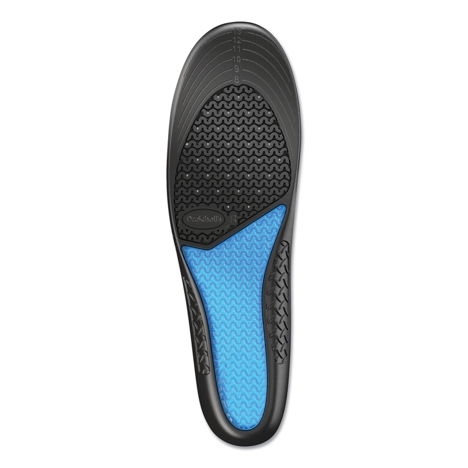 Dr. Scholl's® Comfort And Energy Work Massaging Gel Insoles, Men Sizes 8 To 14, Black/blue, Pair