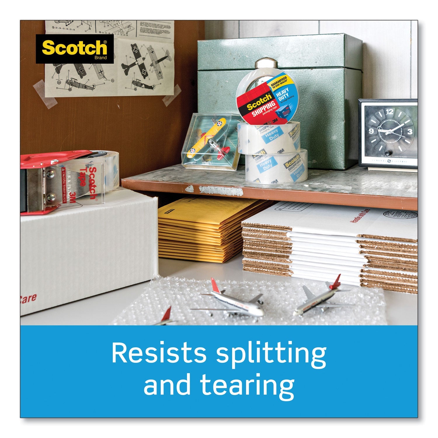 Scotch® 3850 Heavy-Duty Packaging Tape, 3" Core, 1.88" X 54.6 Yds, Clear, 6/pack