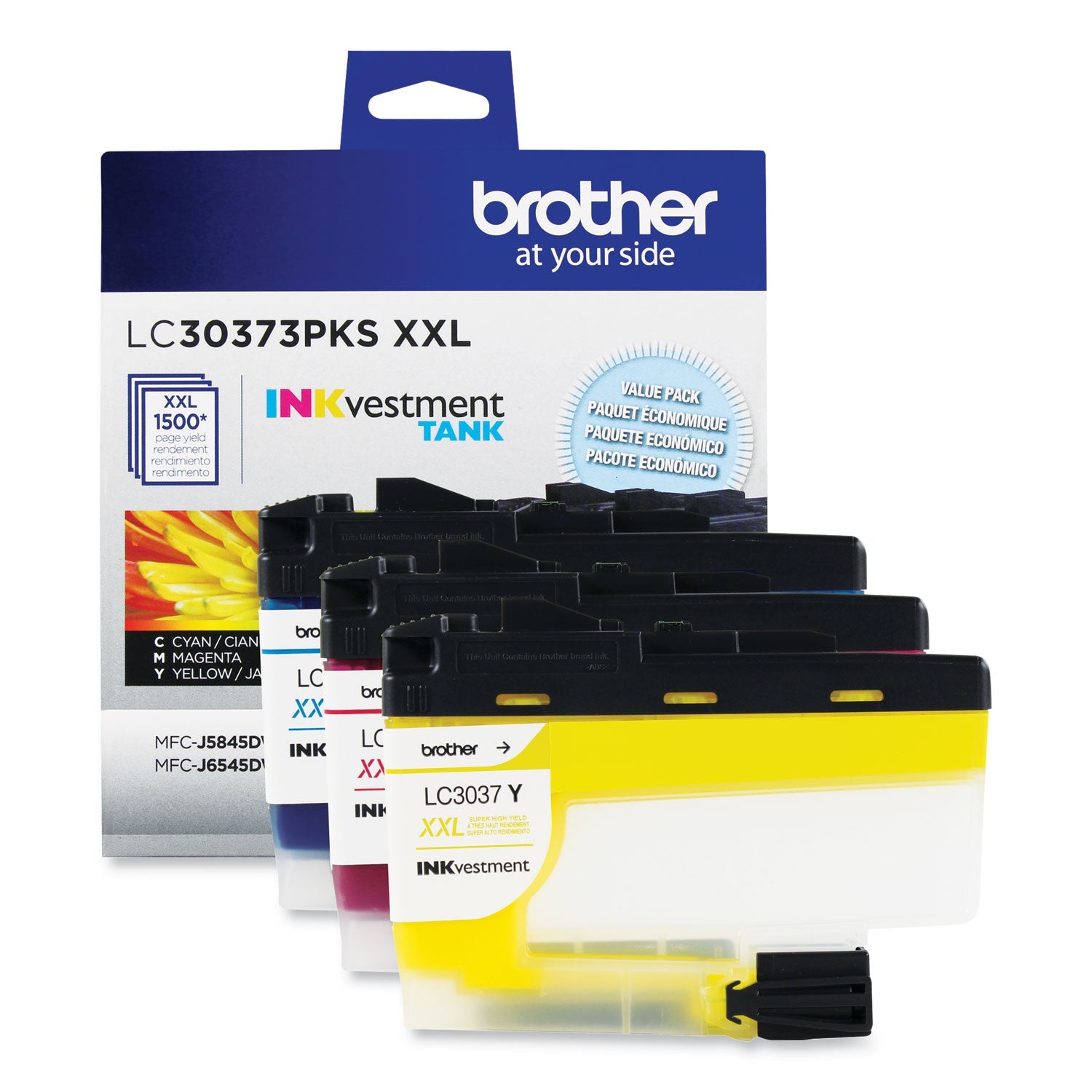 Brother Lc30373pks Inkvestment Super High-Yield Ink, 1,500 Page-Yield, Cyan/magenta/yellow
