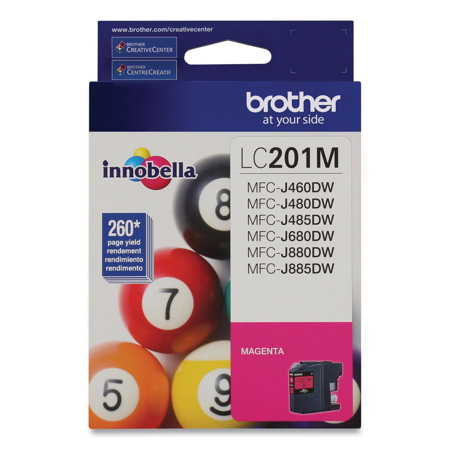 Brother Lc201m Innobella Ink, 260 Page-Yield, Magenta