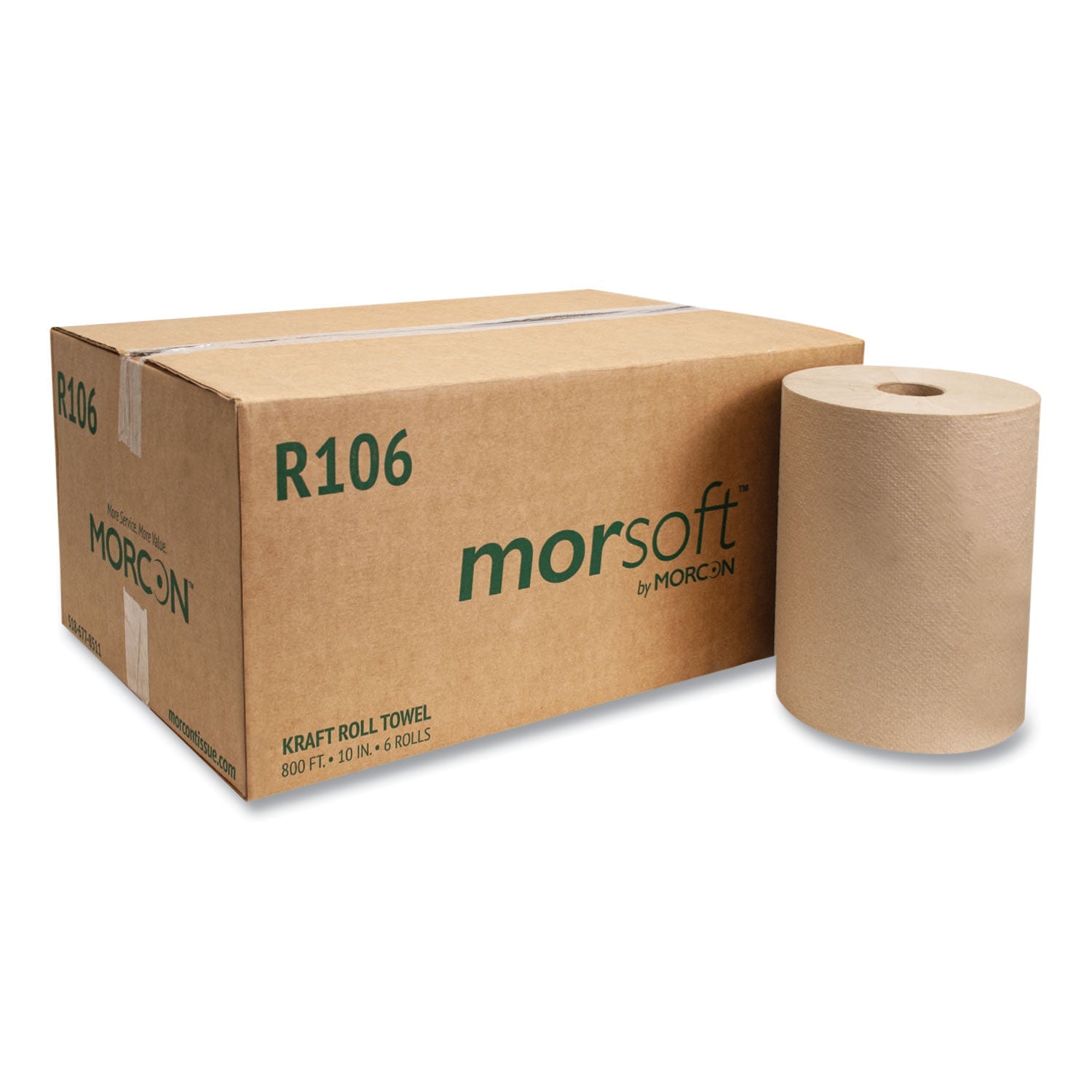 10 Inch Roll Towels | Kraft, 800 ft, 6/Carton