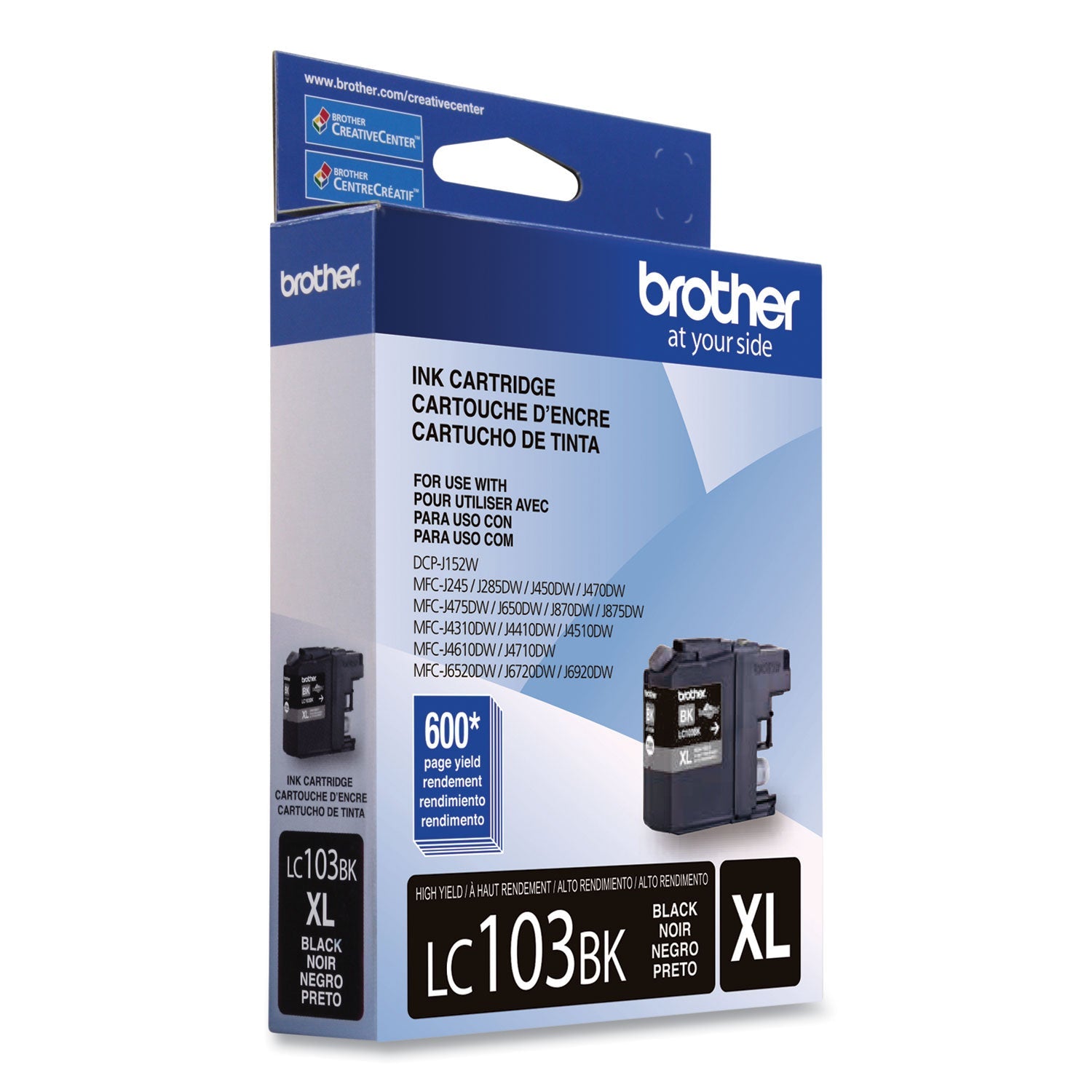 Brother Lc103bk Innobella High-Yield Ink, 600 Page-Yield, Black