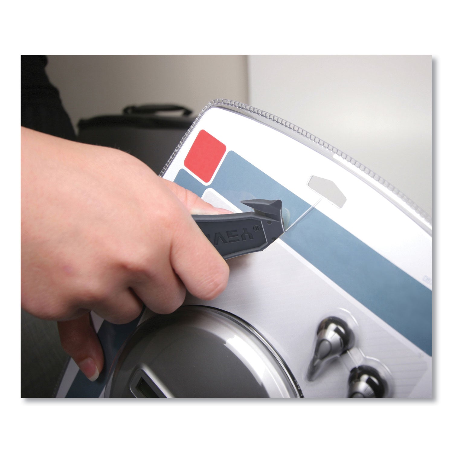 Garvey® Safety Cutter Box Cutter Knife with Double Shielded Blade, 4" Plastic Handle, Black, 5/Pack