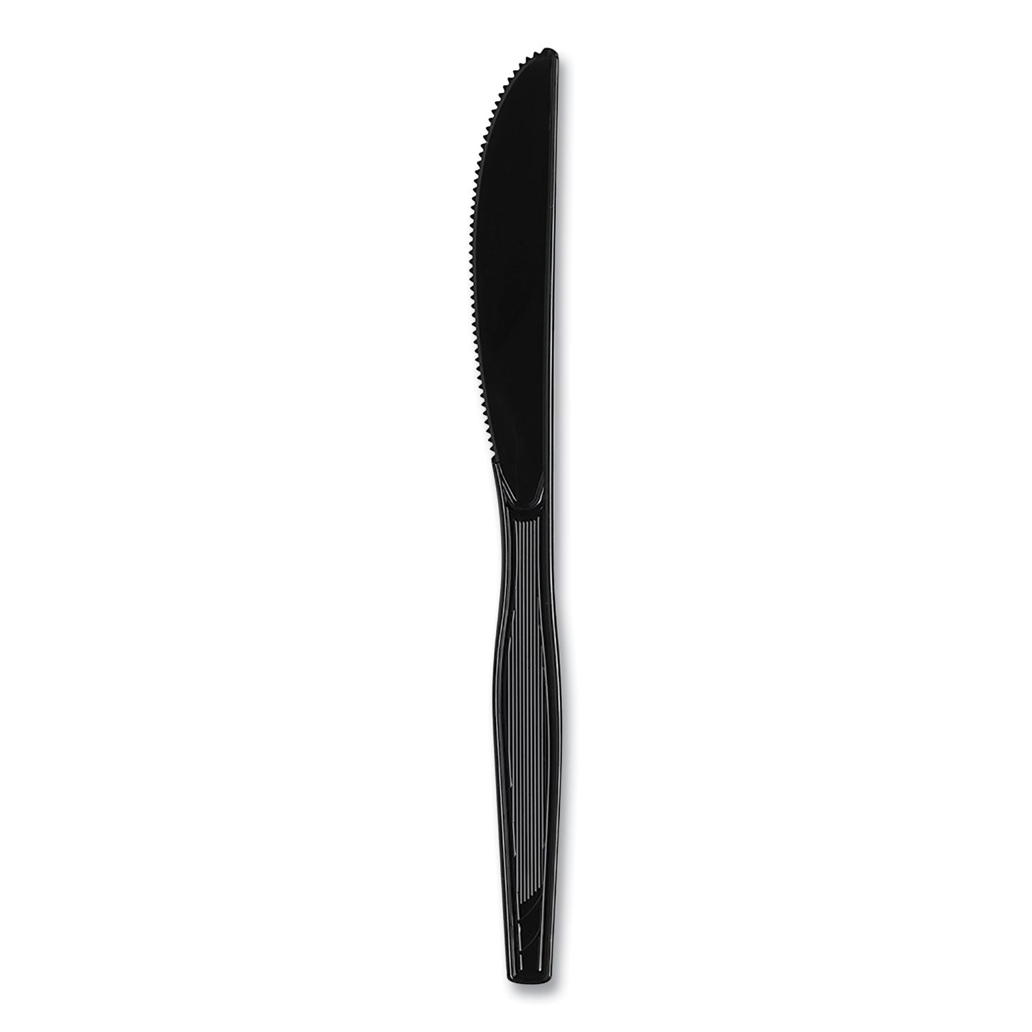 Dixie® Plastic Cutlery, Heavyweight Knife, Black, 1,000/Carton