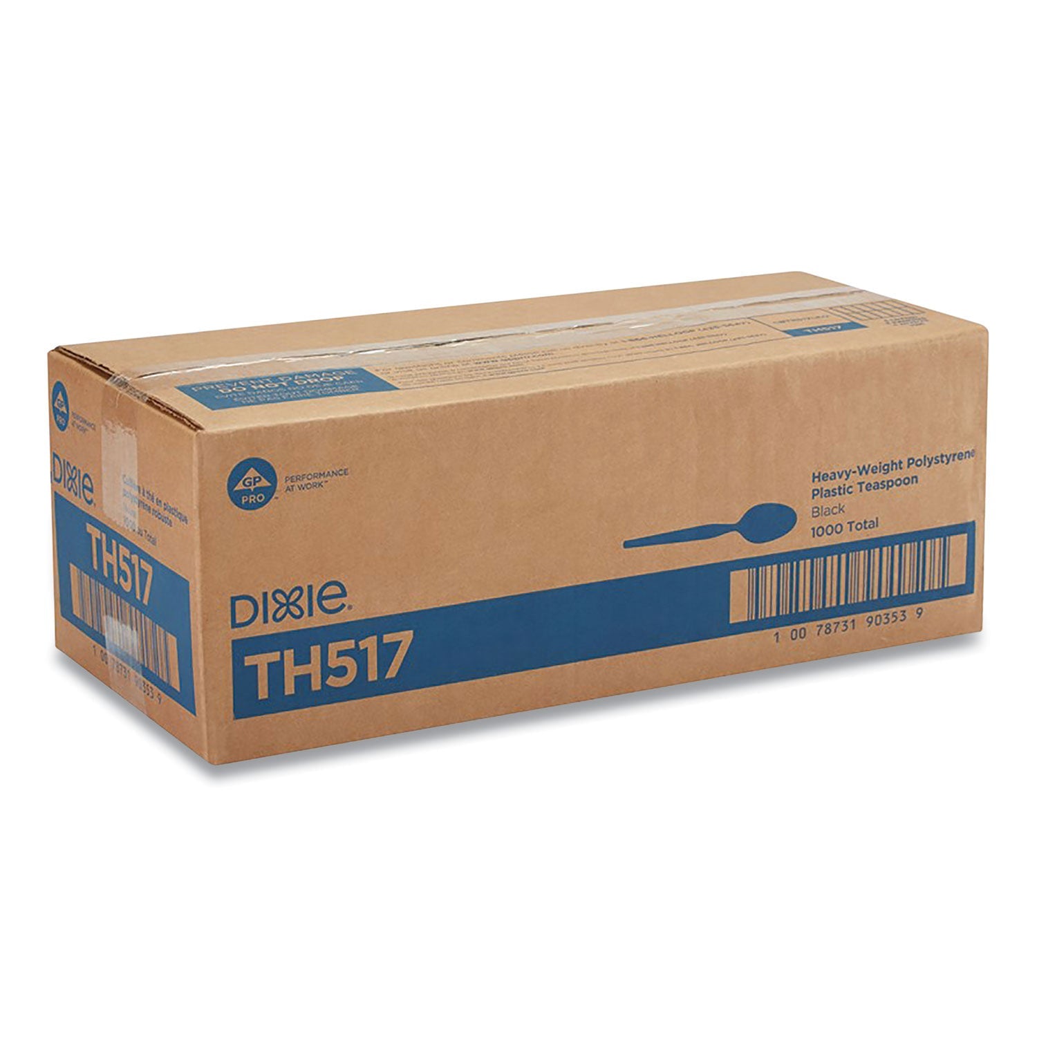 Dixie® Plastic Cutlery, Heavyweight Spoon, Black, 1,000/Carton