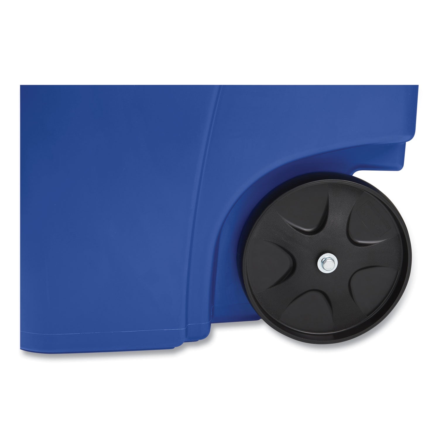 Rubbermaid® Commercial Square Brute Recycling Rollout Container, 50 gal, Plastic, Blue