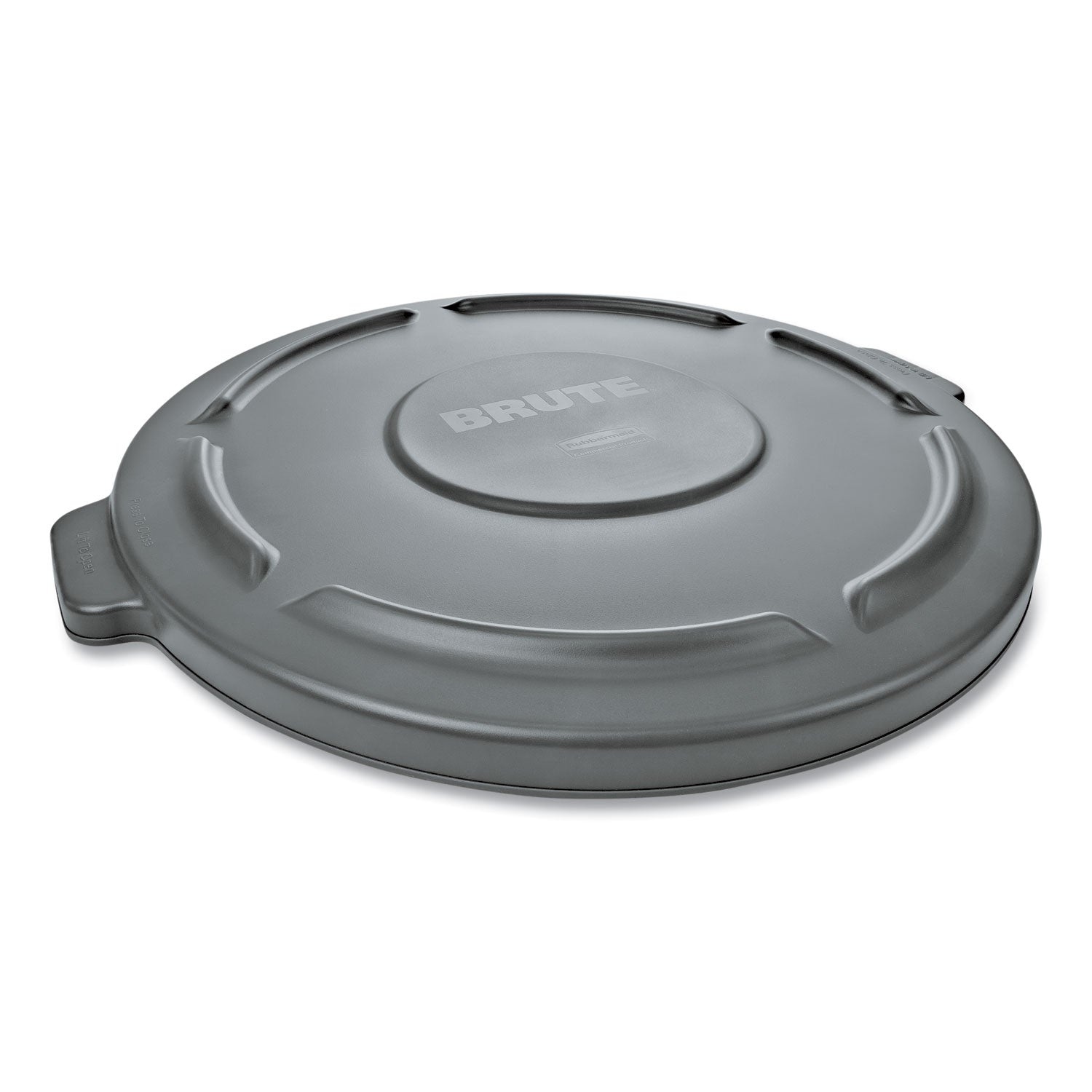 Rubbermaid® Commercial BRUTE Self-Draining Flat Top Lid, for 32 gal Round BRUTE Containers, 22.25" Diameter, Gray