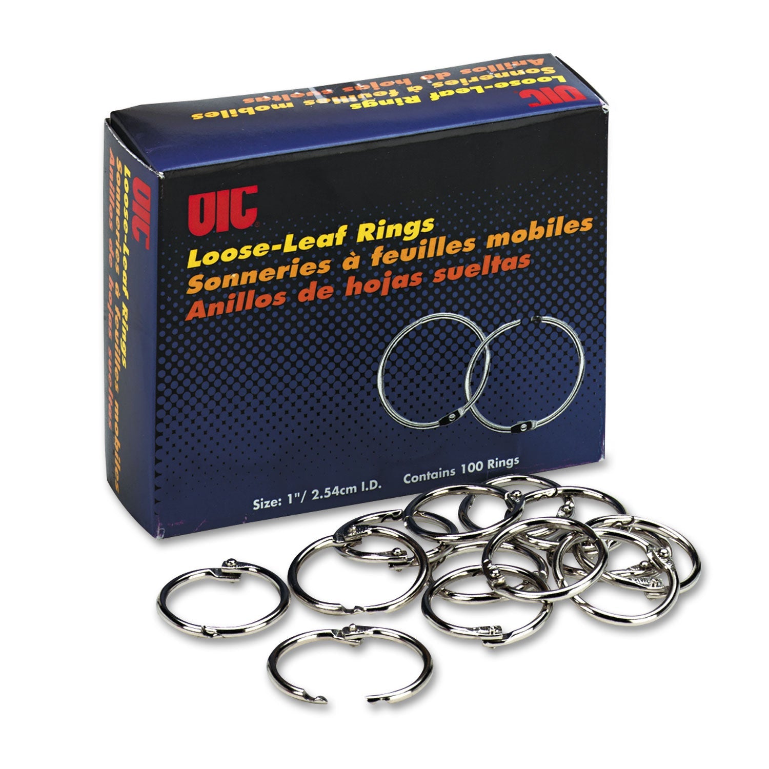 Officemate Book Rings | 1" Diameter 100/Box