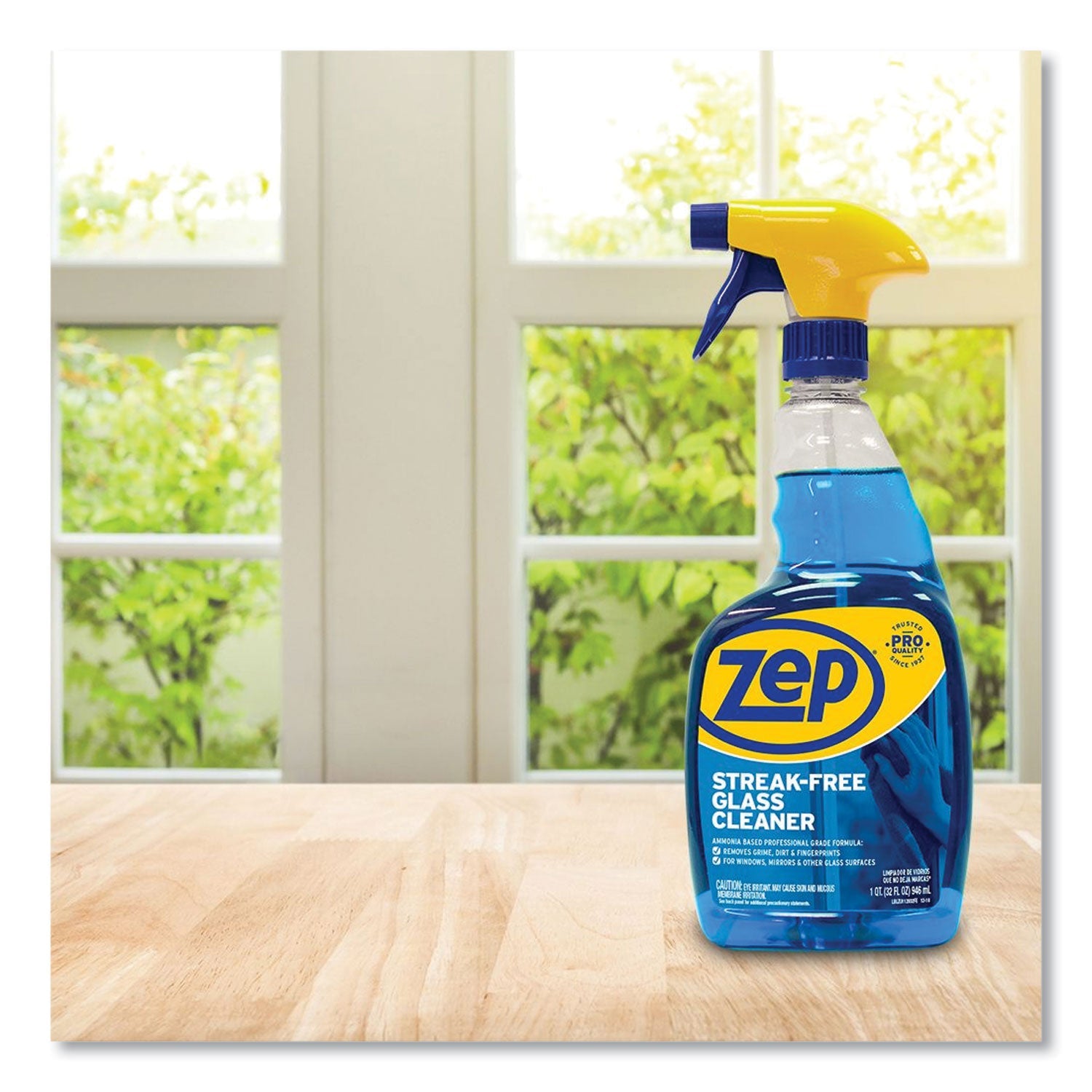 Zep Commercial® Streak-Free Glass Cleaner, Pleasant Scent, 32 Oz Spray Bottle