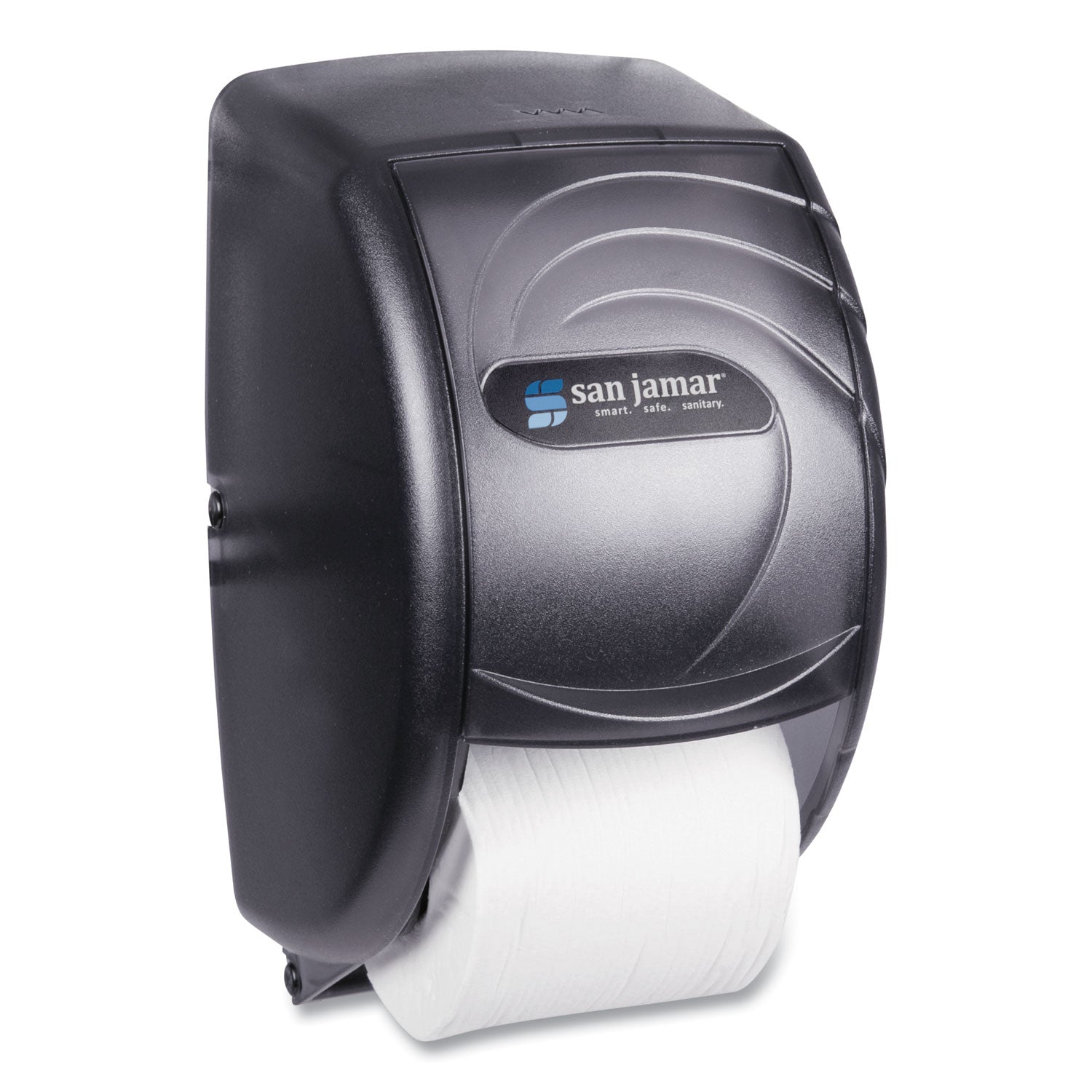 San Jamar® Duett Standard Bath Tissue Dispenser, Oceans, 7.5 x 7 x 12.75, Transparent Black Pearl