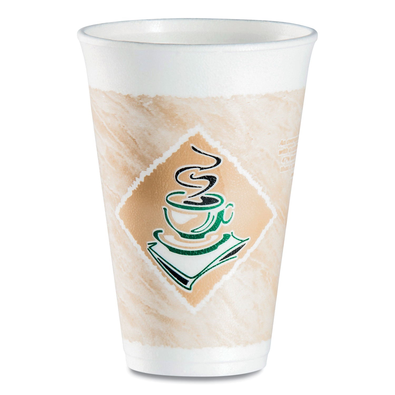 Dart® Cafe G Foam Hot/cold Cups, 16 Oz, Brown/green/white, 1,000/carton