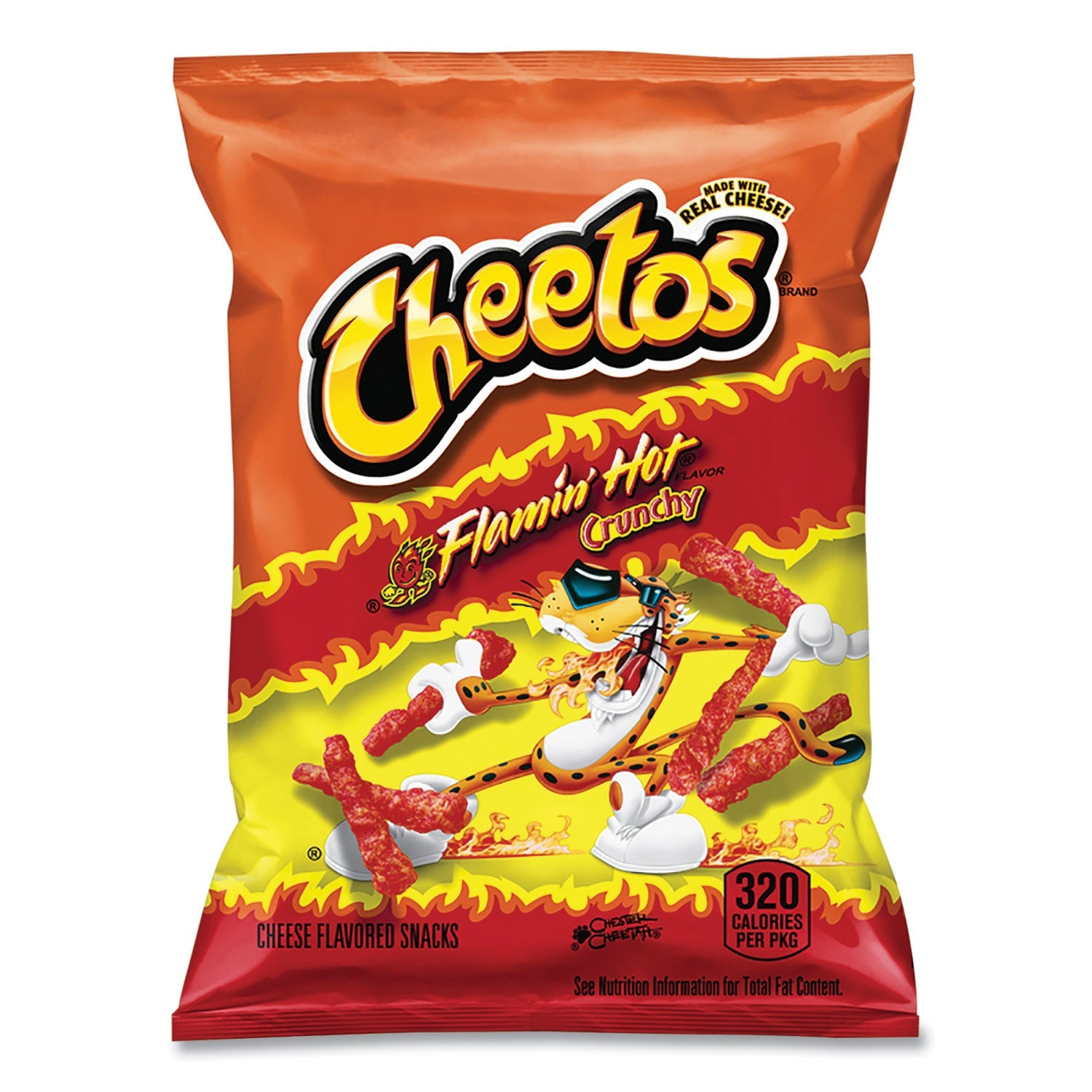 Cheetos® Crunchy Cheese Flavored Snacks, Flamin' Hot, 2 Oz Bag, 64/carton