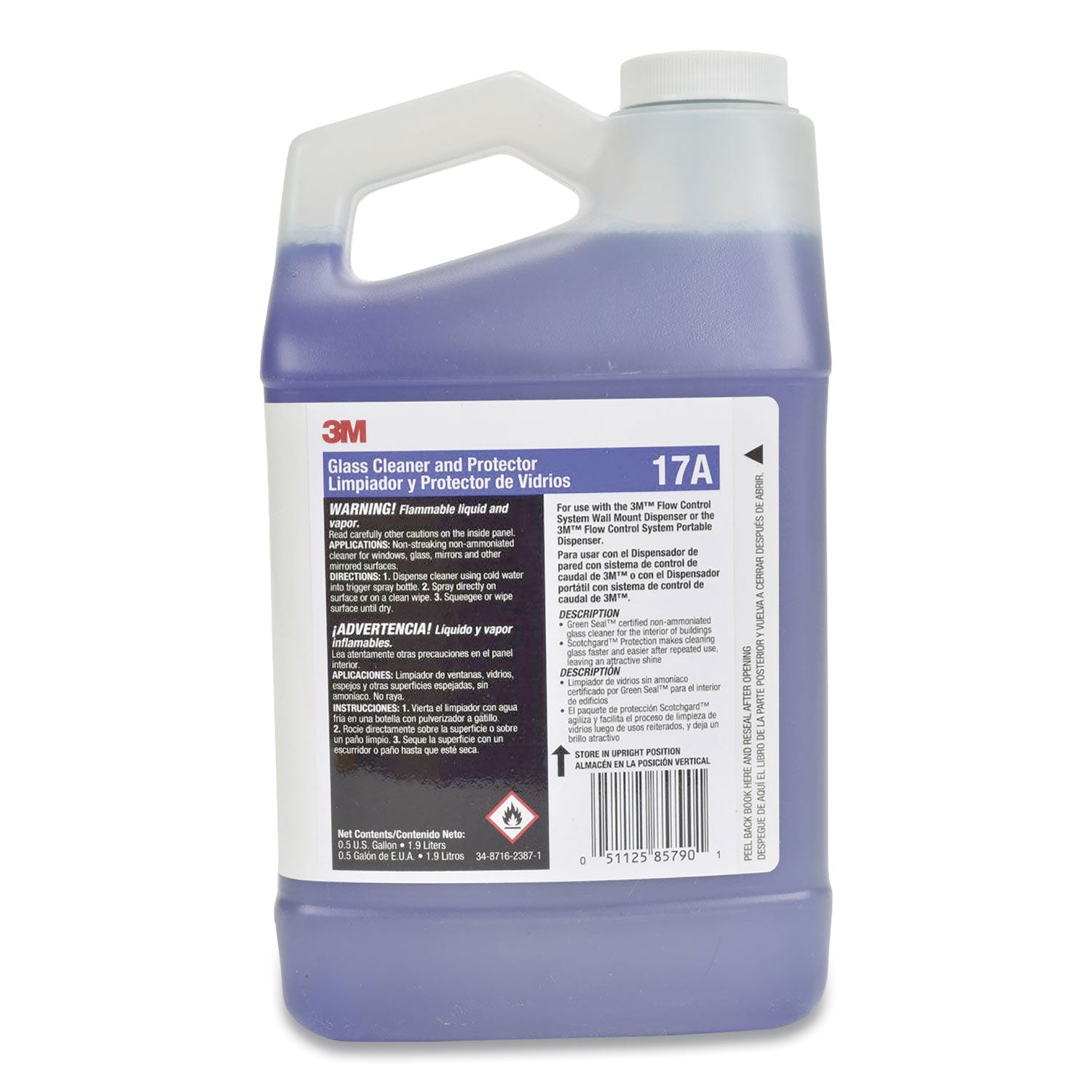 3M™ Glass Cleaner And Protector Concentrate, 2 L Bottle, 4/carton