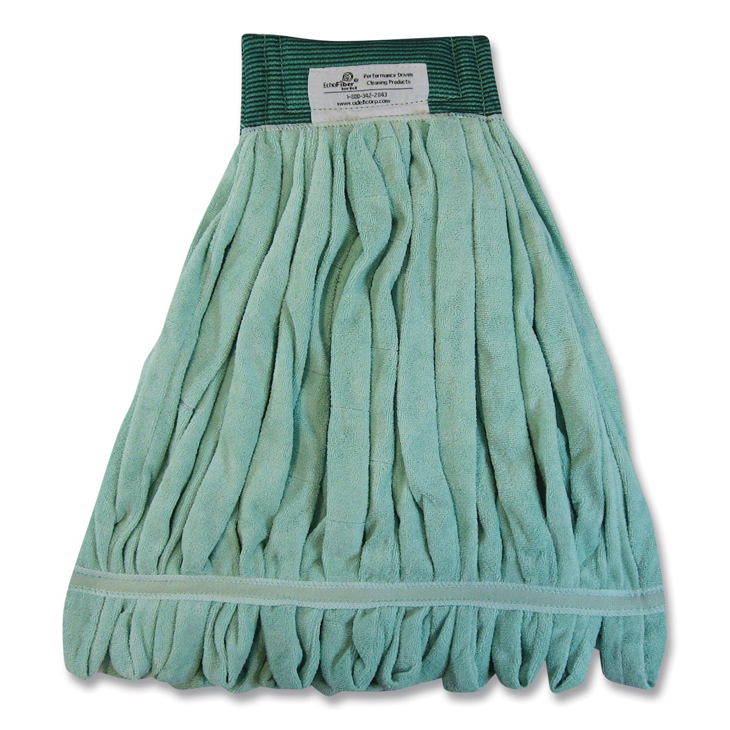 O'Dell® Echofiber Microfiber Loop Mop, Medium, Split Microfiber, Green, 5" Green Headband