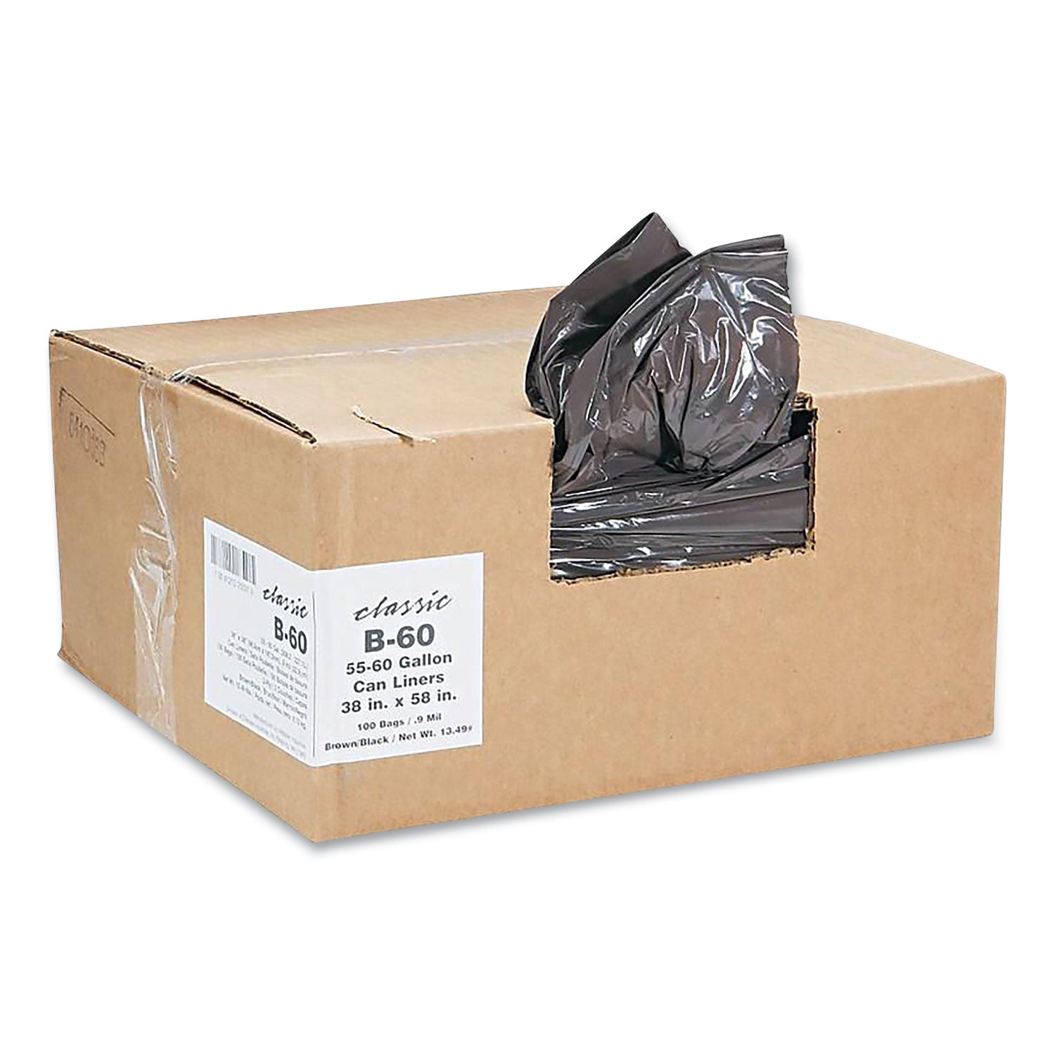 60 Gal Low-Density Can Liners | 100 ct | Black