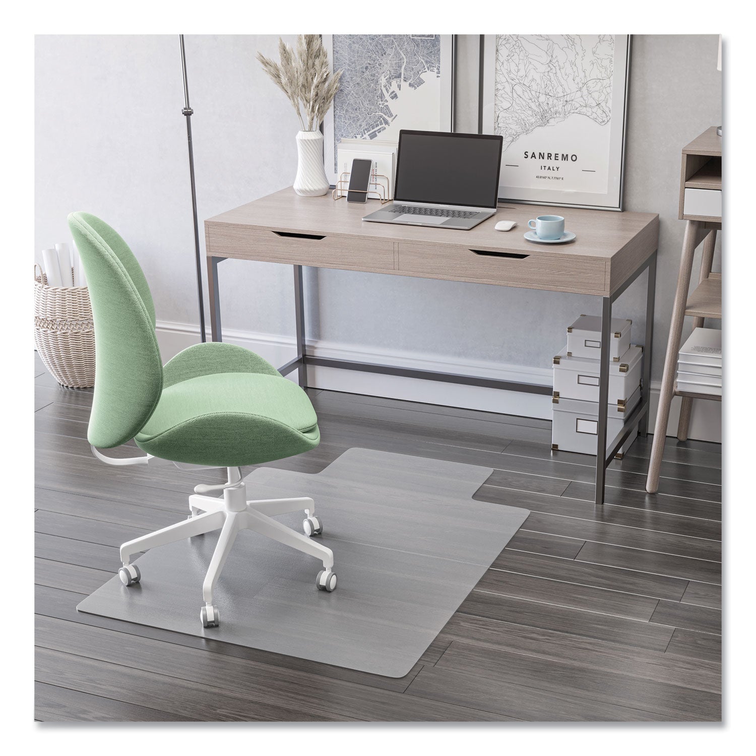 deflecto® Antimicrobial Chair Mat, Rectangular, 48 X 36, Clear