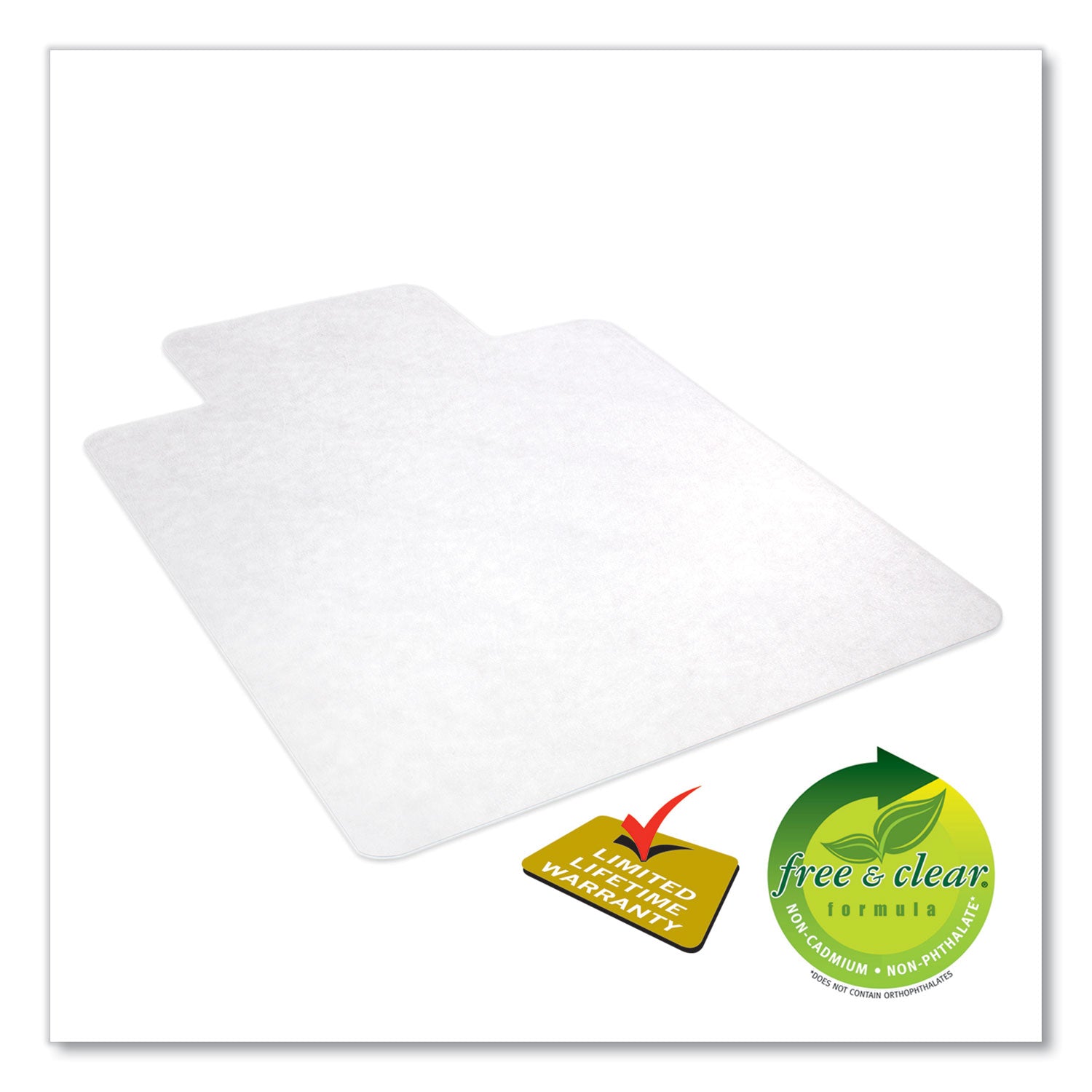 deflecto® Antimicrobial Chair Mat, Rectangular, 48 X 36, Clear