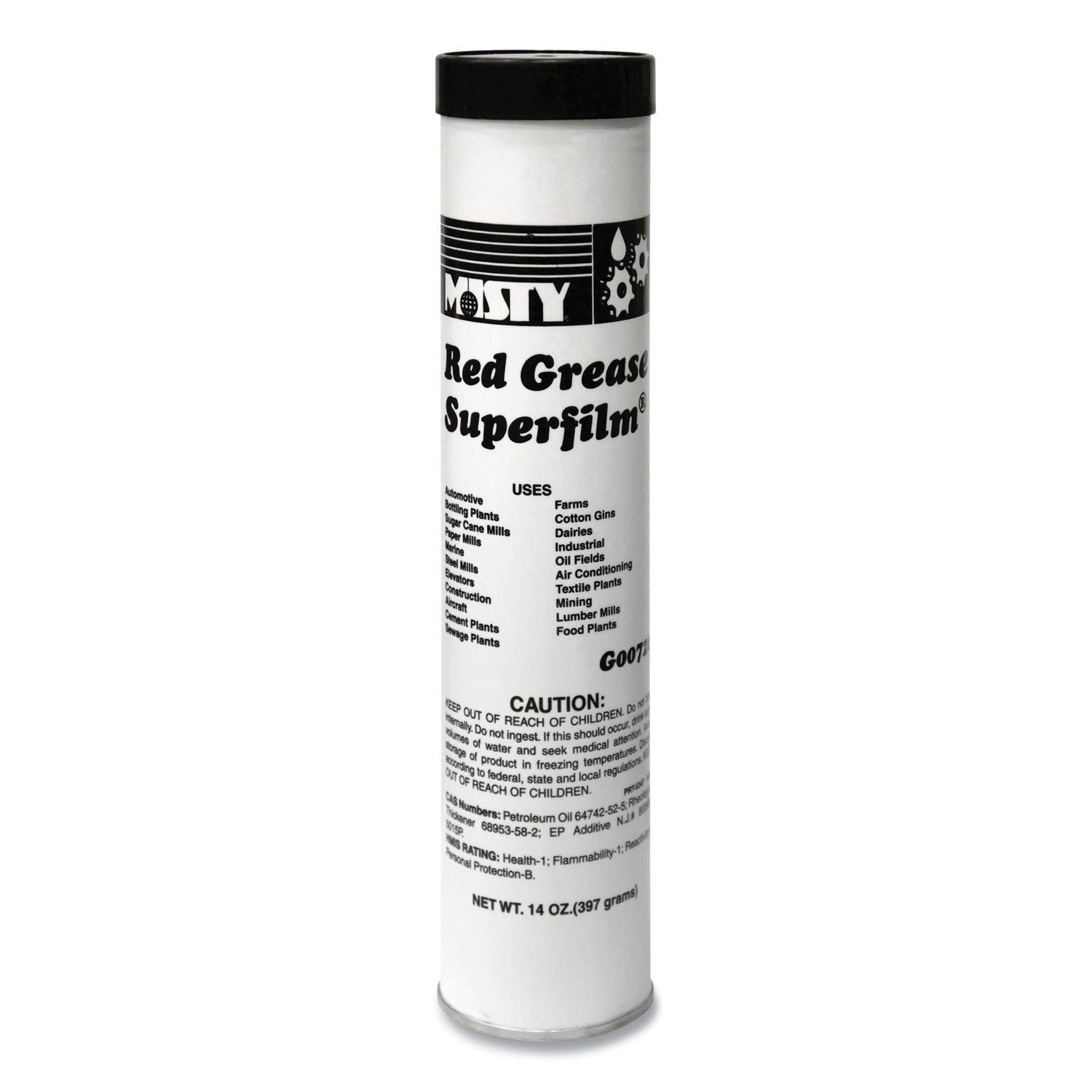Misty® NLGI #2 Red Grease, 14 oz Tube, 48/Carton