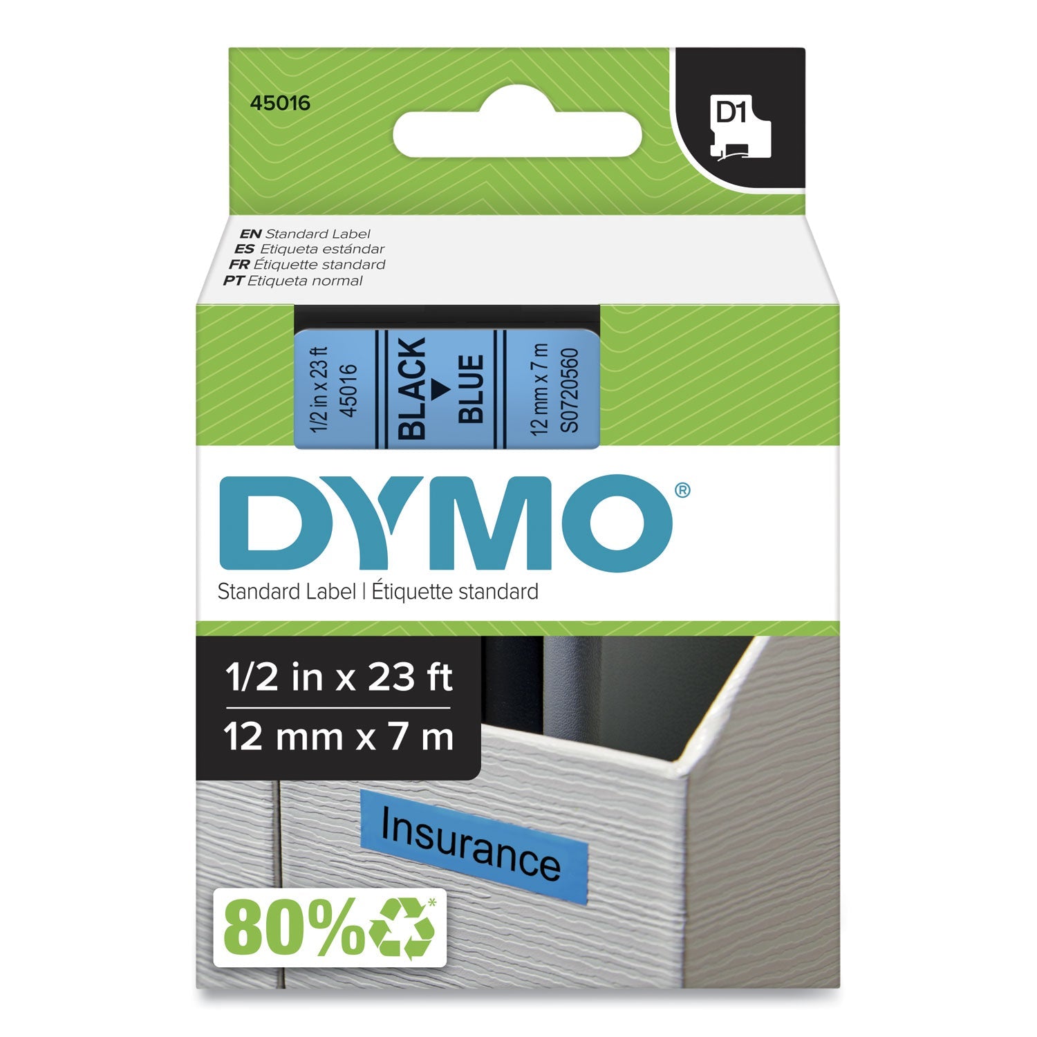 Label Tape | DYMO® D1 Removable 0.5" Blue