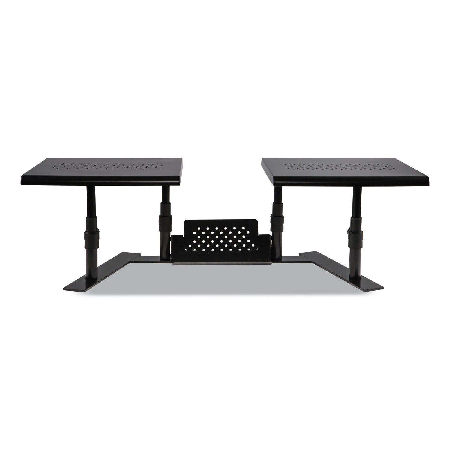 Allsop® Metal Art Ergotwin Dual Monitor Stand, 25.6 To 33.1 X 12.6 X 6.2 To 8.6, Black, Supports 20 Lb/shelf