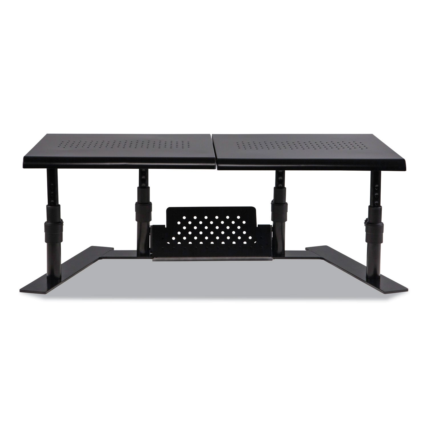 Allsop® Metal Art Ergotwin Dual Monitor Stand, 25.6 To 33.1 X 12.6 X 6.2 To 8.6, Black, Supports 20 Lb/shelf