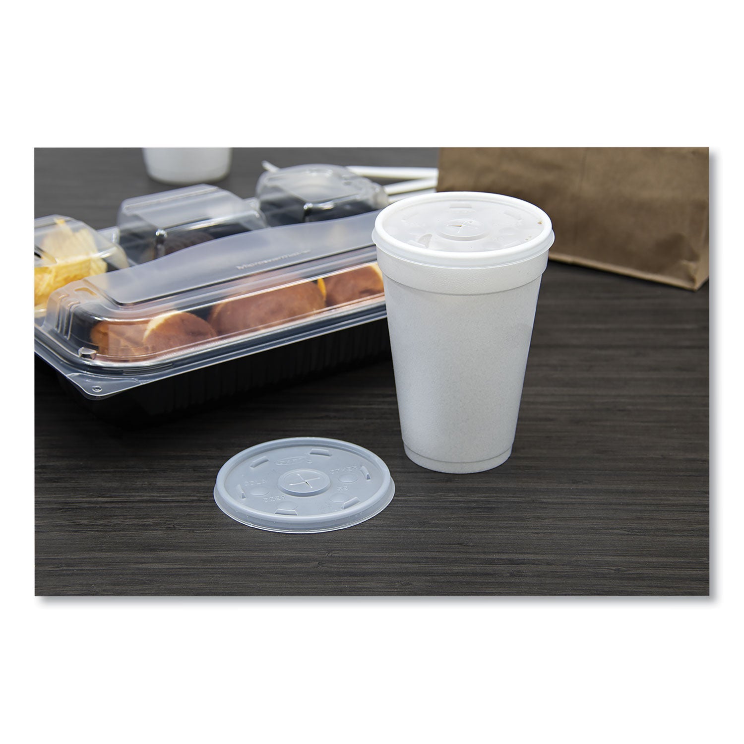 Dart® Plastic Lids, Straw-Slot Lid, Fits 12 oz to 24 oz Hot/Cold Foam Cups, Translucent, 100/Pack, 10 Packs/Carton