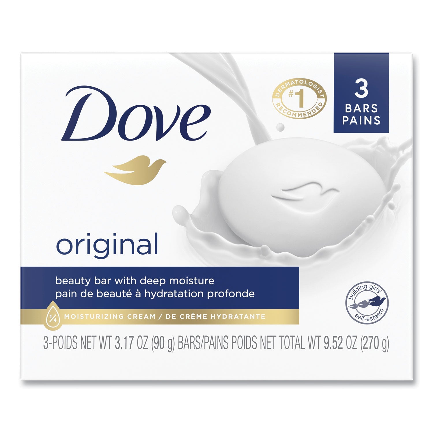 Dove® White Beauty Bar, Light Scent, 3.17 Oz, 3/pack