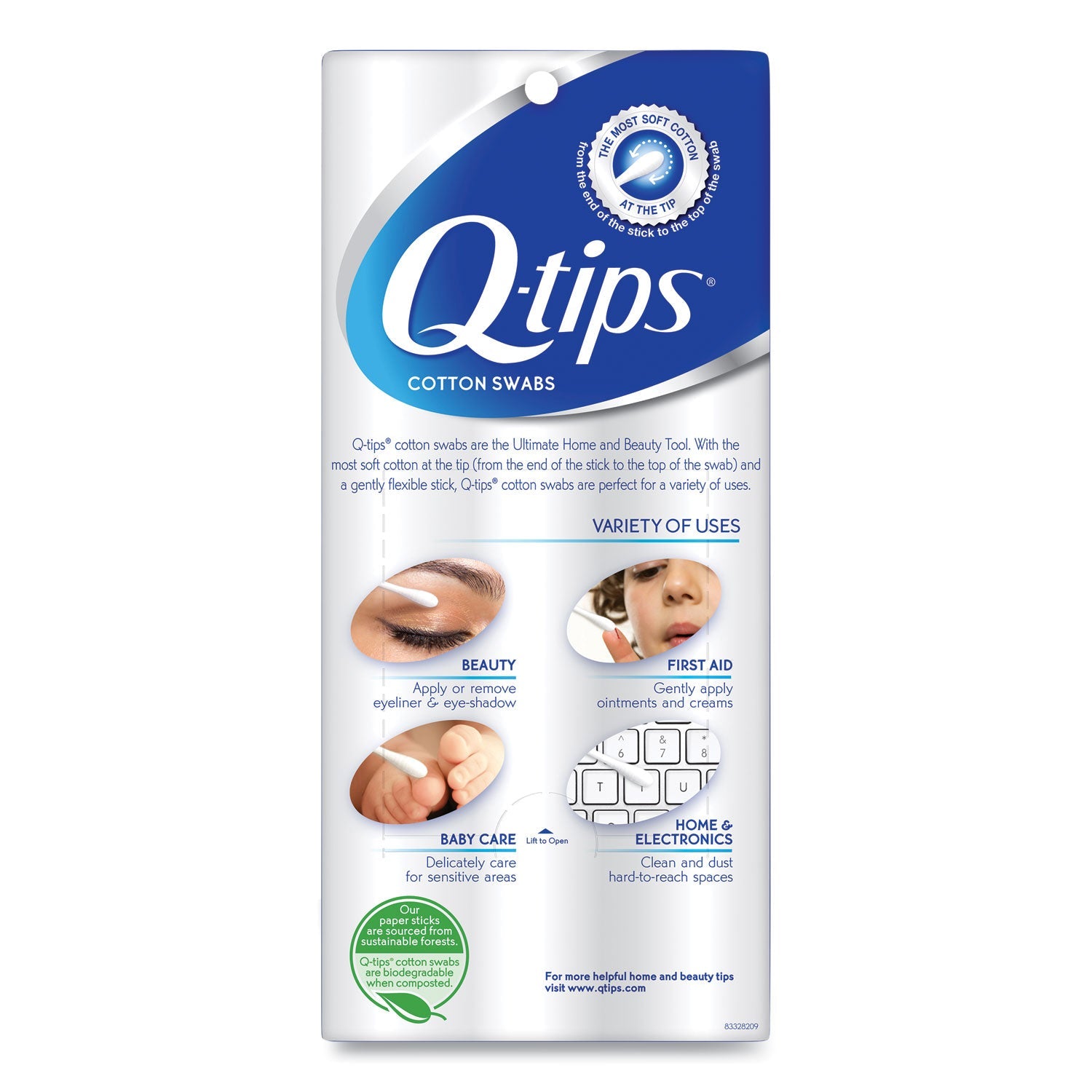 Q-tips® Cotton Swabs, 750/pack, 12/carton