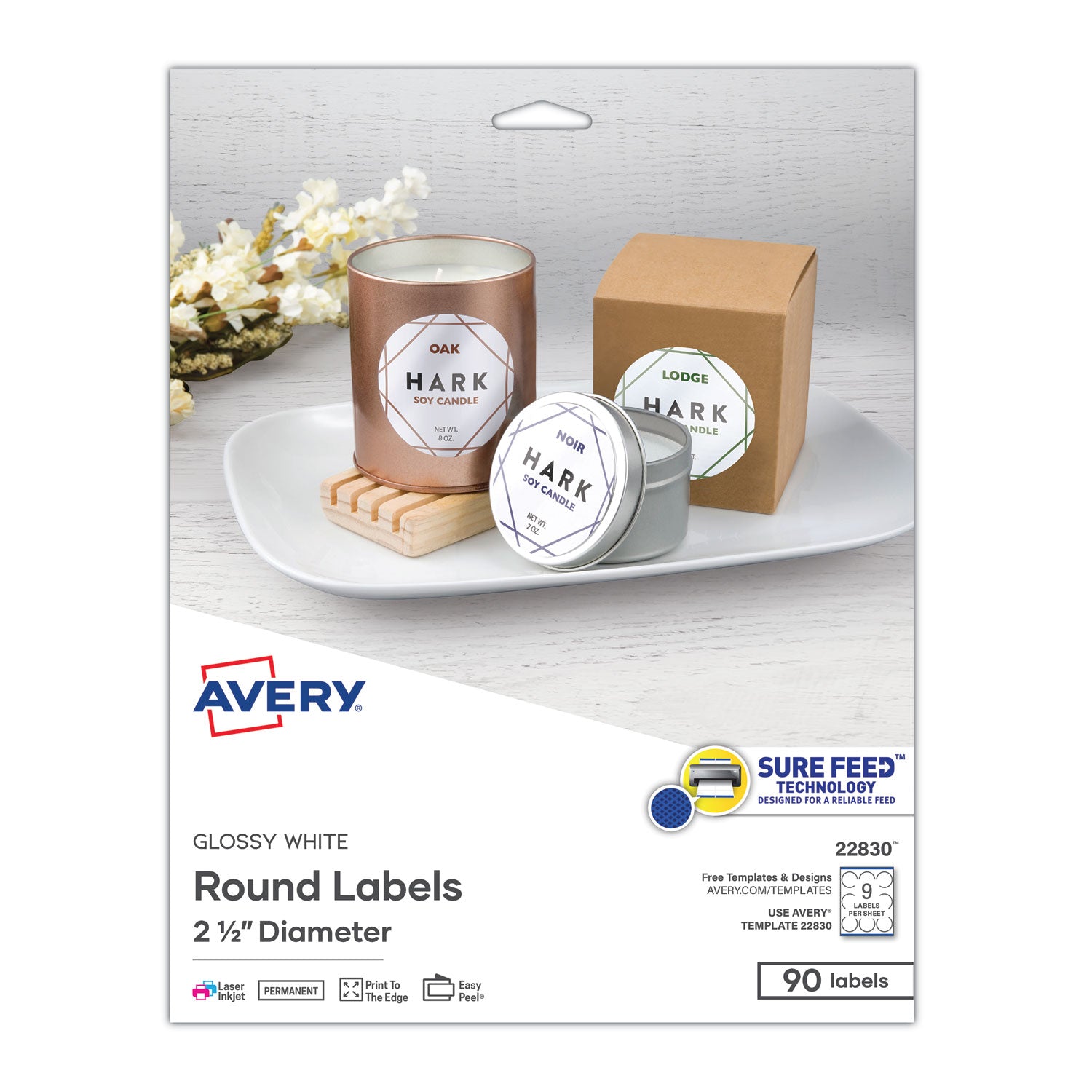 Round Print-To-The Edge Labels | 2.5" | 90/pk