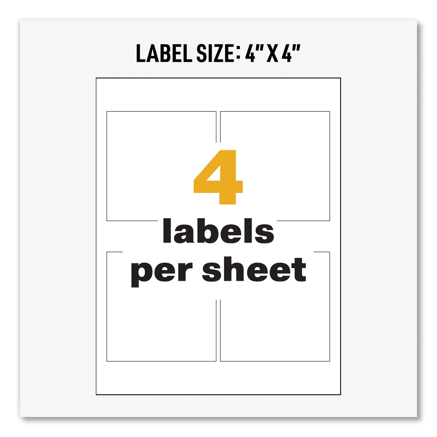 Avery® Ultraduty Ghs Chemical Waterproof And Uv Resistant Labels, 4 X 4, White, 4/sheet, 50 Sheets/box