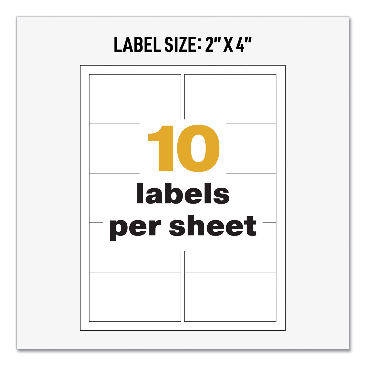 Avery® Ultraduty Ghs Chemical Waterproof And Uv Resistant Labels, 2 X 4, White, 10/sheet, 50 Sheets/box