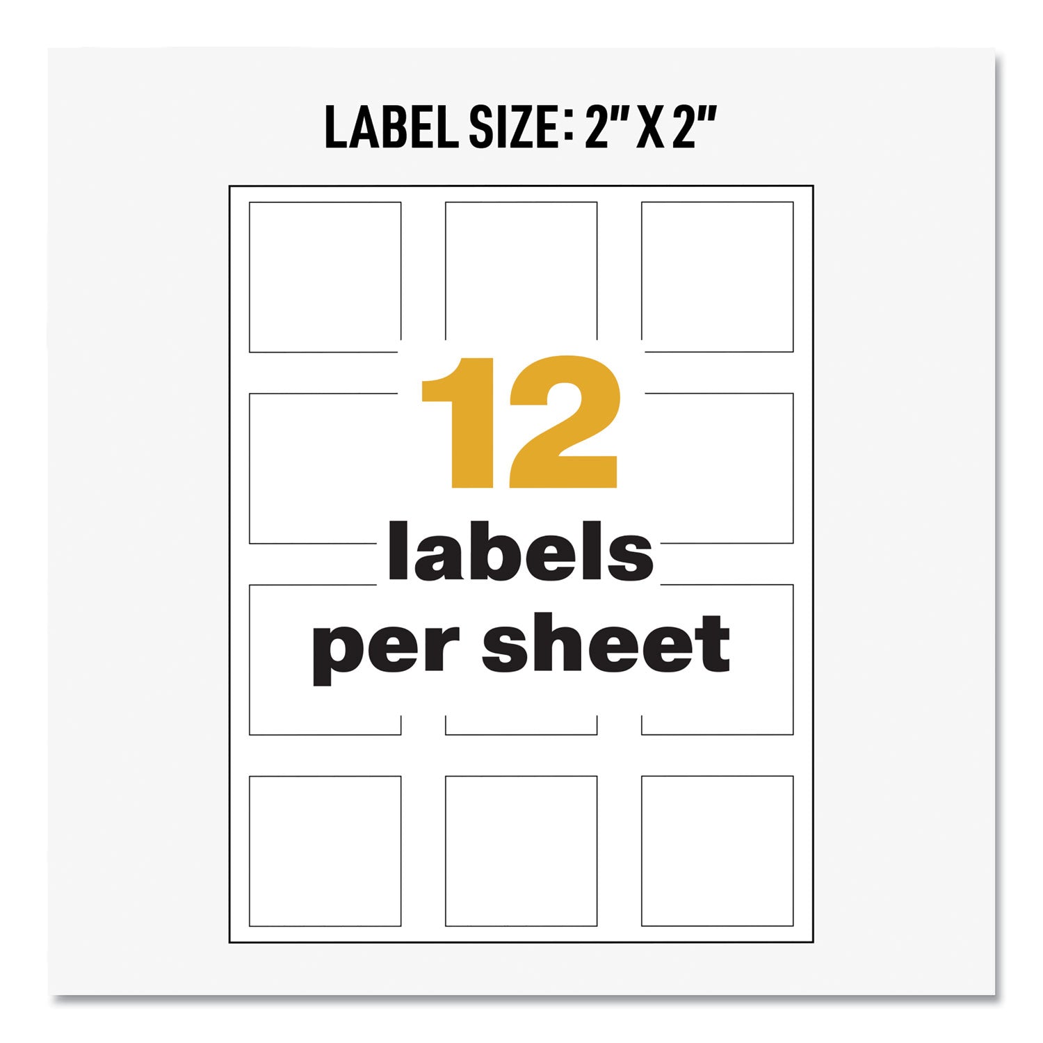 Avery® Ultraduty Ghs Chemical Waterproof And Uv Resistant Labels, 2 X 2, White, 12/sheet, 50 Sheets/box