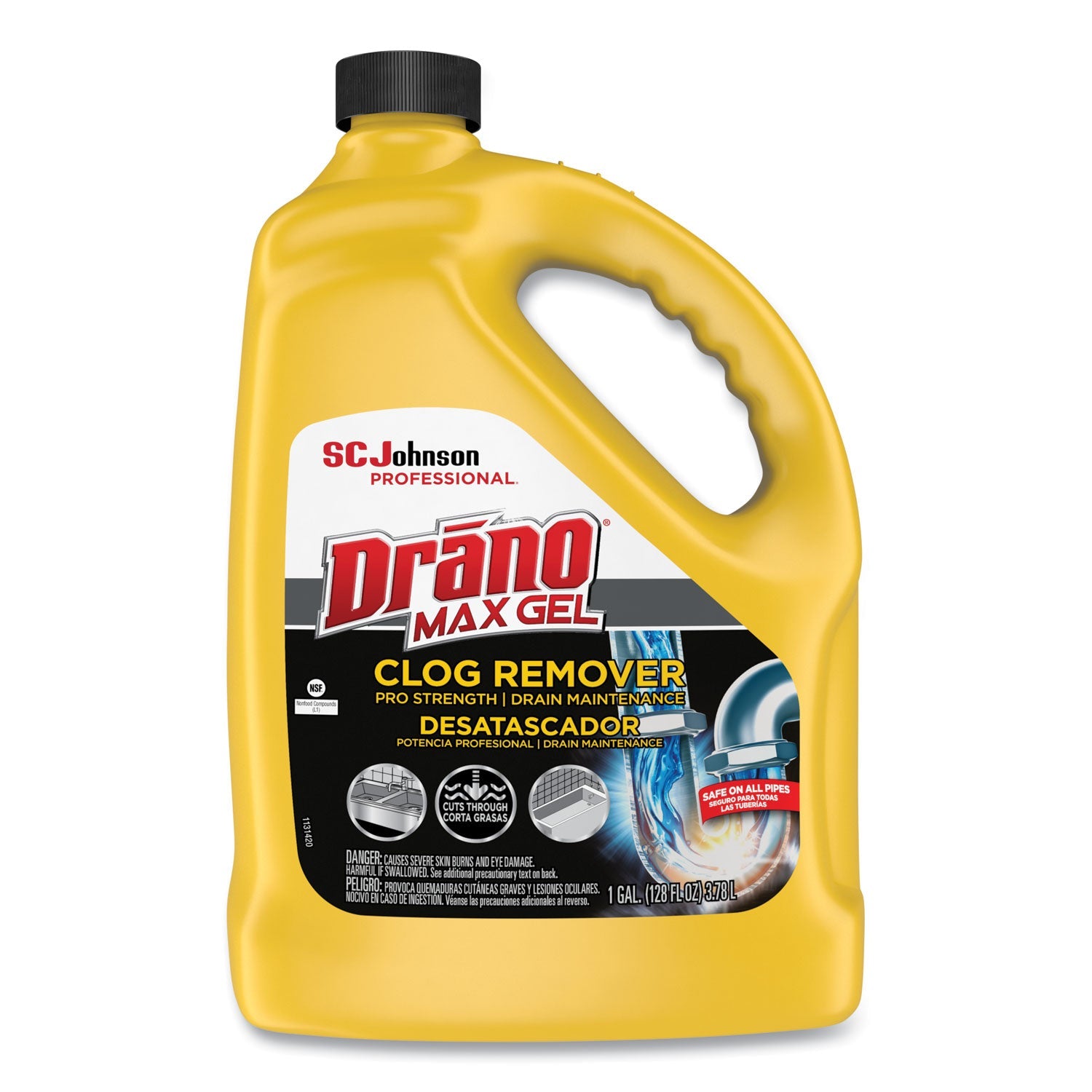 Drano® Max Gel Clog Remover, Bleach Scent, 128 Oz Bottle