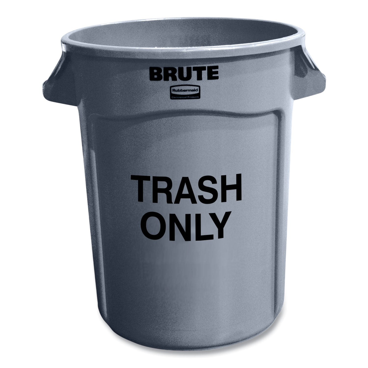 Vented Round Brute Container | "Trash Only", 32 gal