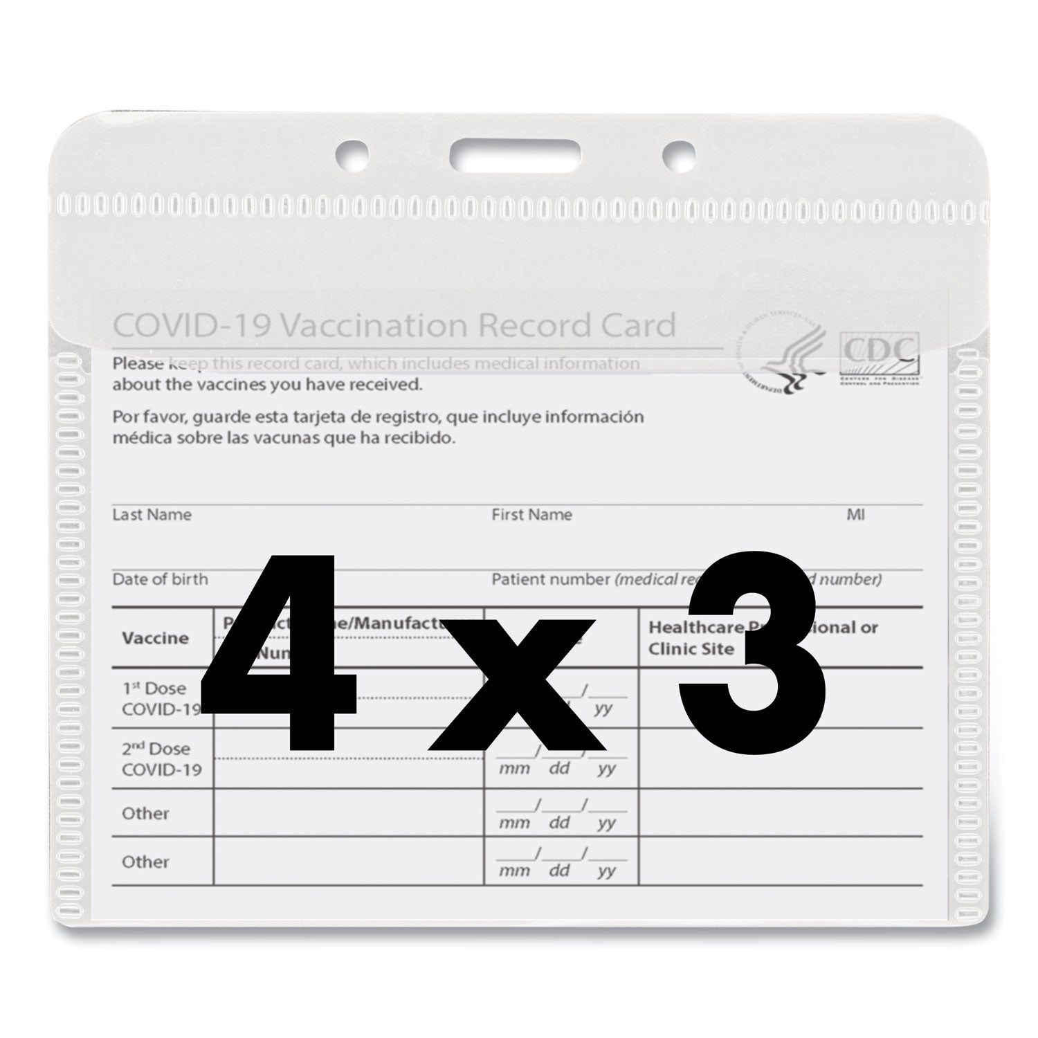 Advantus PVC-Free Badge Holders, Horizontal, Clear 4.5" x 4" Holder, 4.13" x 3.25" Insert, 50/Pack
