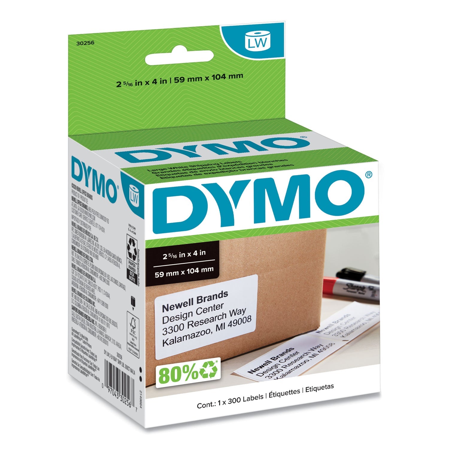 DYMO® Labelwriter Shipping Labels, 2.31" X 4", White, 300 Labels/roll
