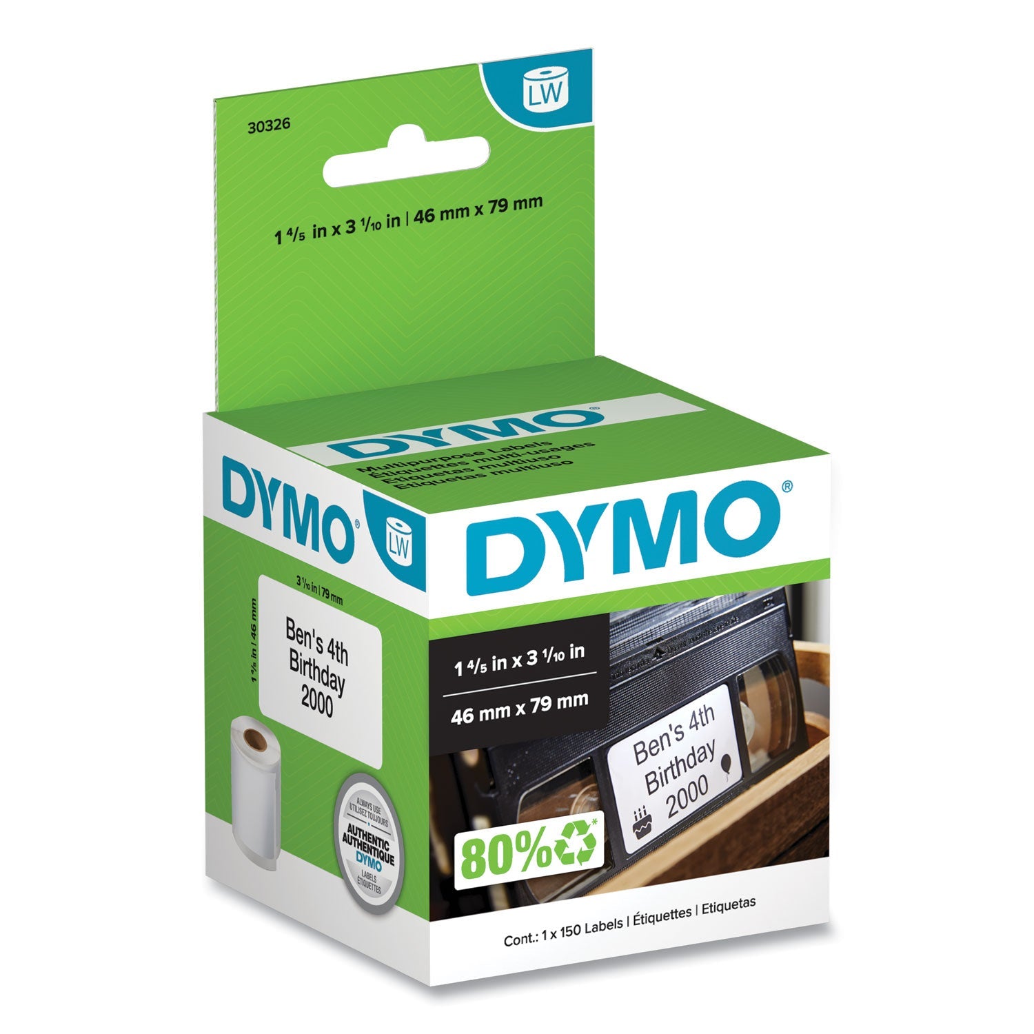 VHS Top Labels | DYMO® Labelwriter 1.8" x 3.1"