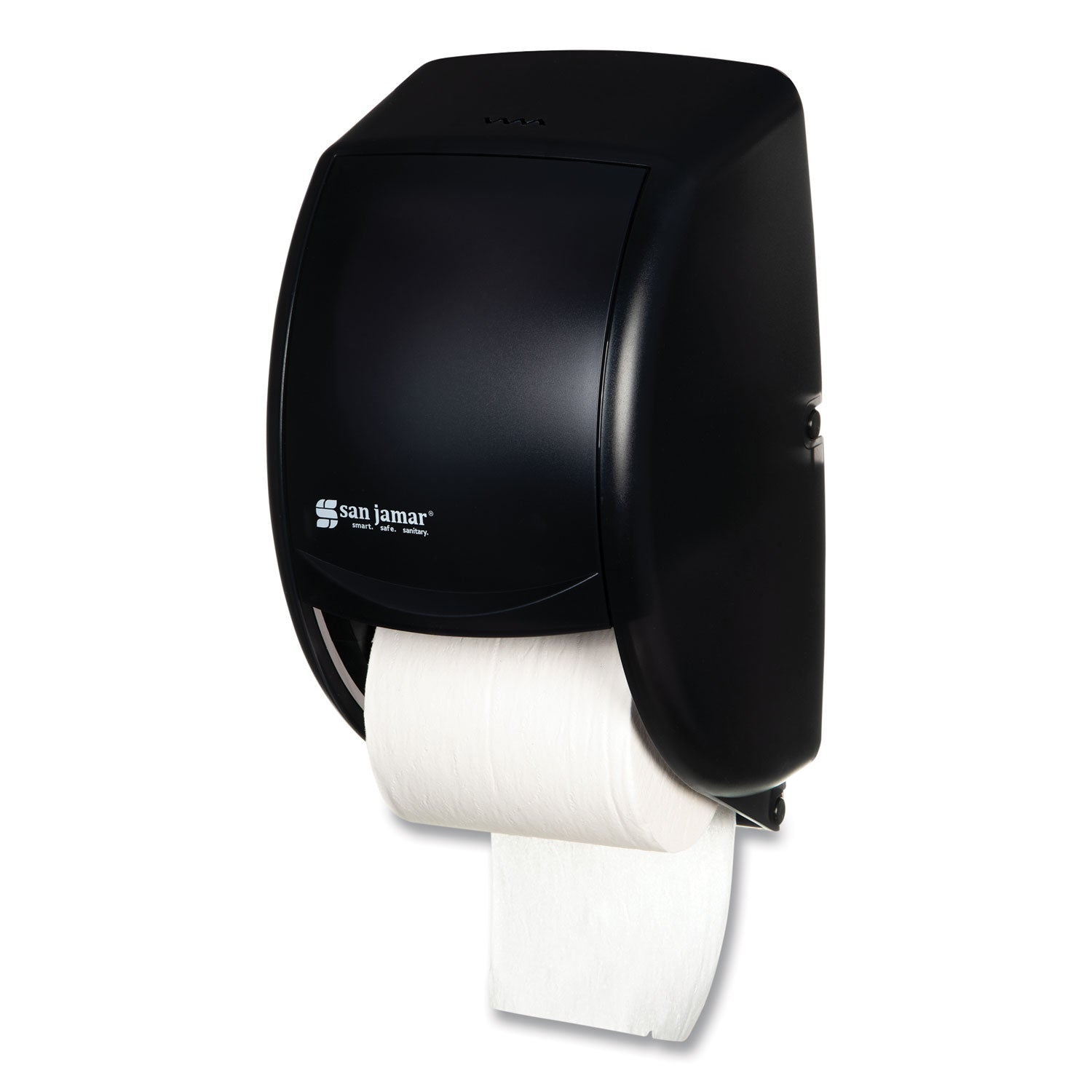 San Jamar® Duett Standard Bath Tissue Dispenser, 2 Roll, 7.5 x 7 x 12.75, Black Pearl